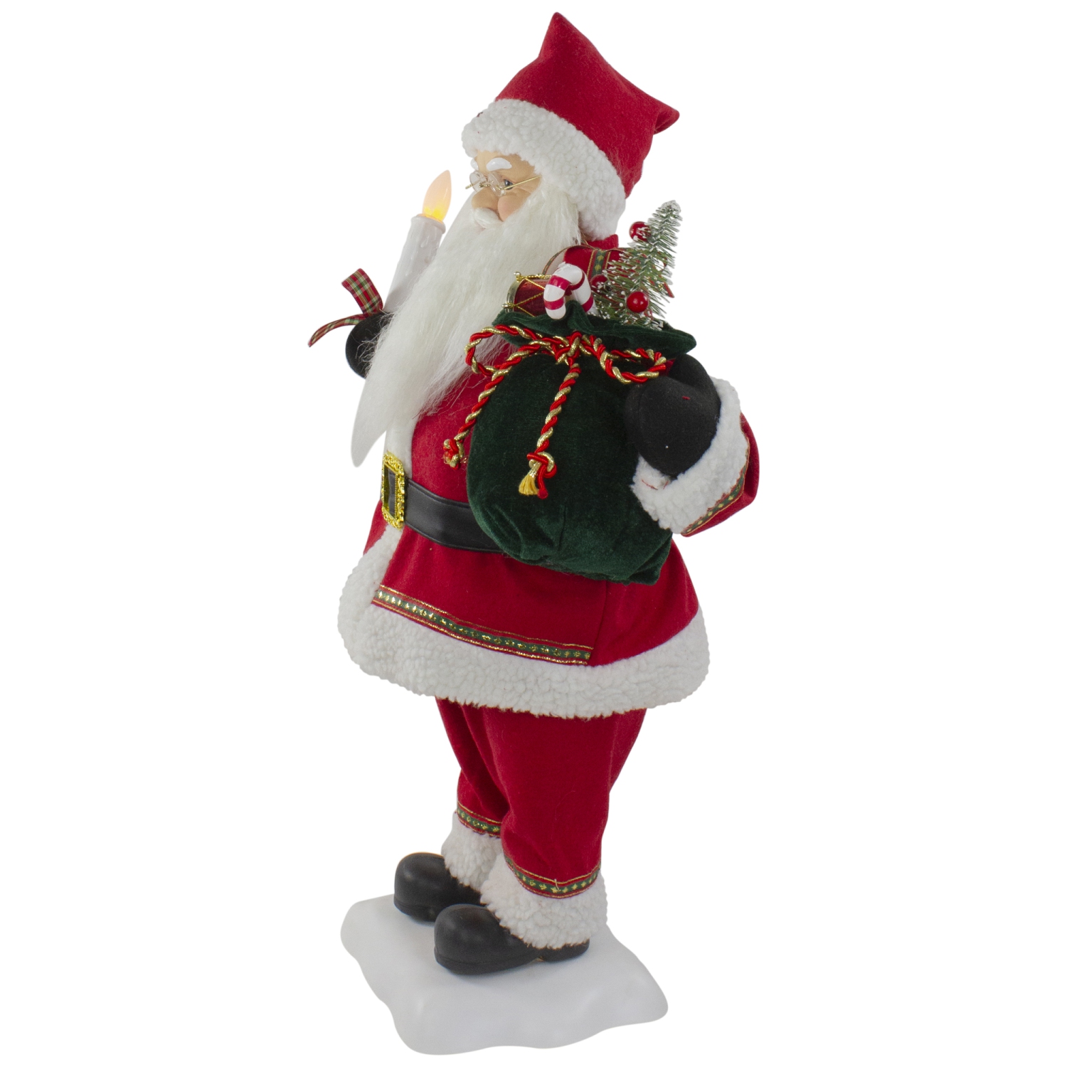 24-Inch Animated Santa Claus with Lighted Candle Musical Christmas Figure