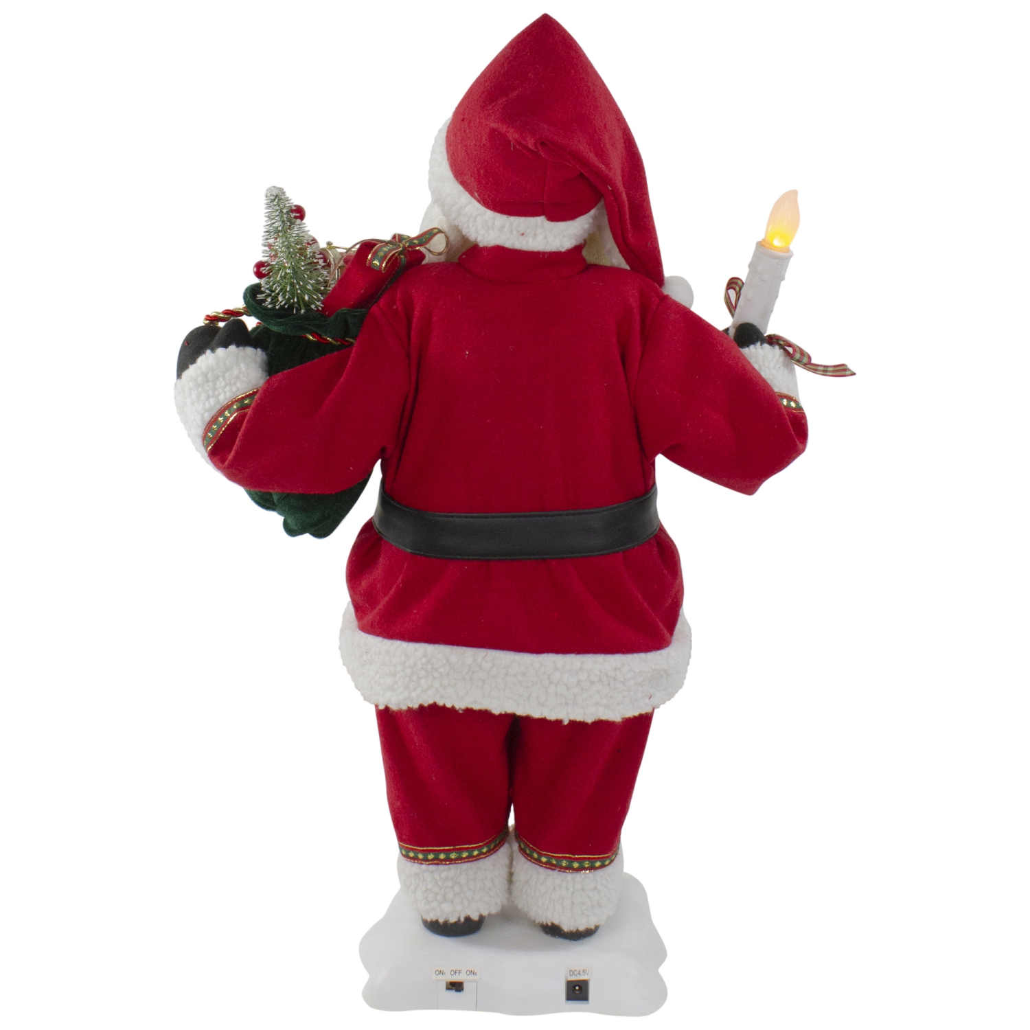 24-Inch Animated Santa Claus with Lighted Candle Musical Christmas Figure