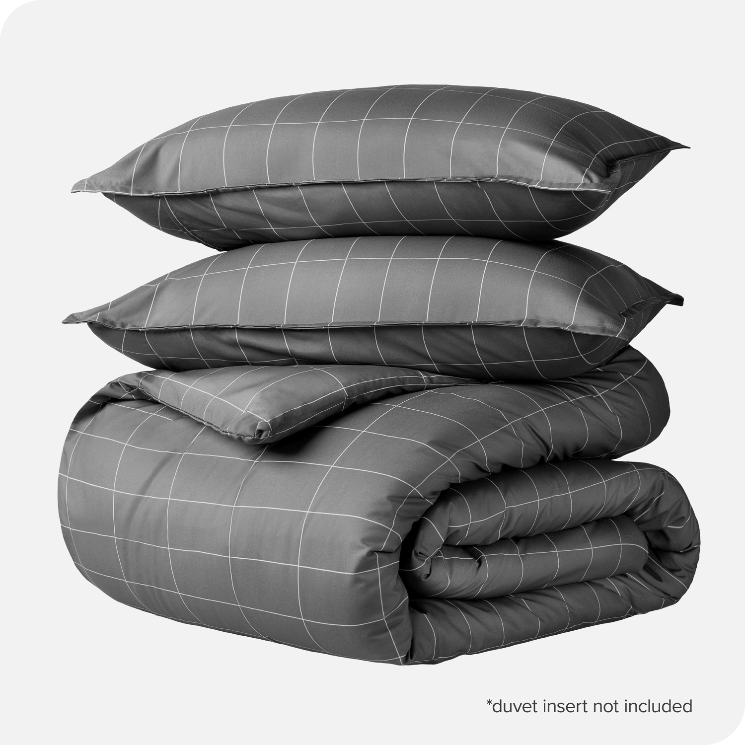 Bare Home Duvet Cover and Sham Set - Premium 1800 Ultra-Soft Brushed Microfiber - Hypoallergenic, Easy Care, Wrinkle Resistant - Grid - Grey/White,