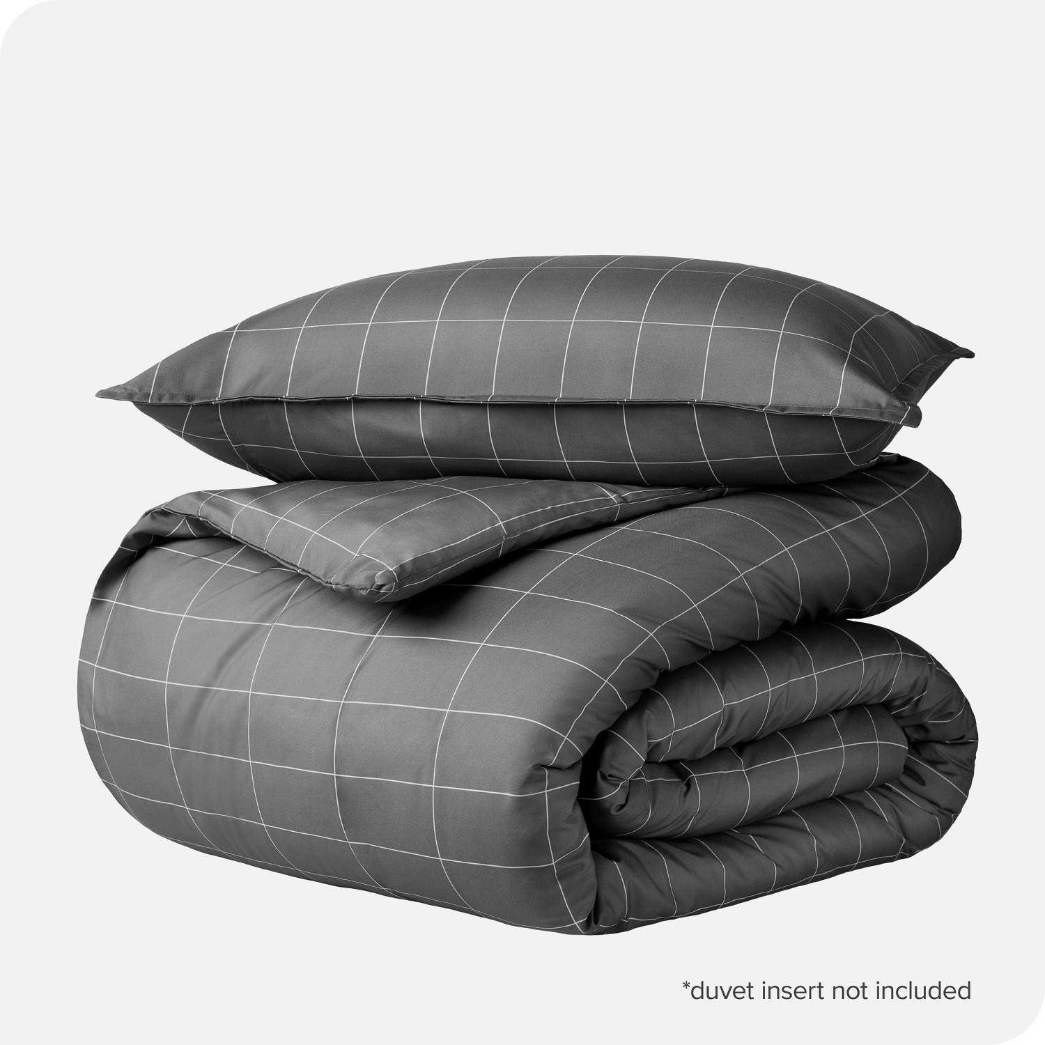 Bare Home Duvet Cover and Sham Set - Premium 1800 Ultra-Soft Brushed Microfiber - Hypoallergenic, Easy Care, Wrinkle Resistant - Grid - Grey/White,