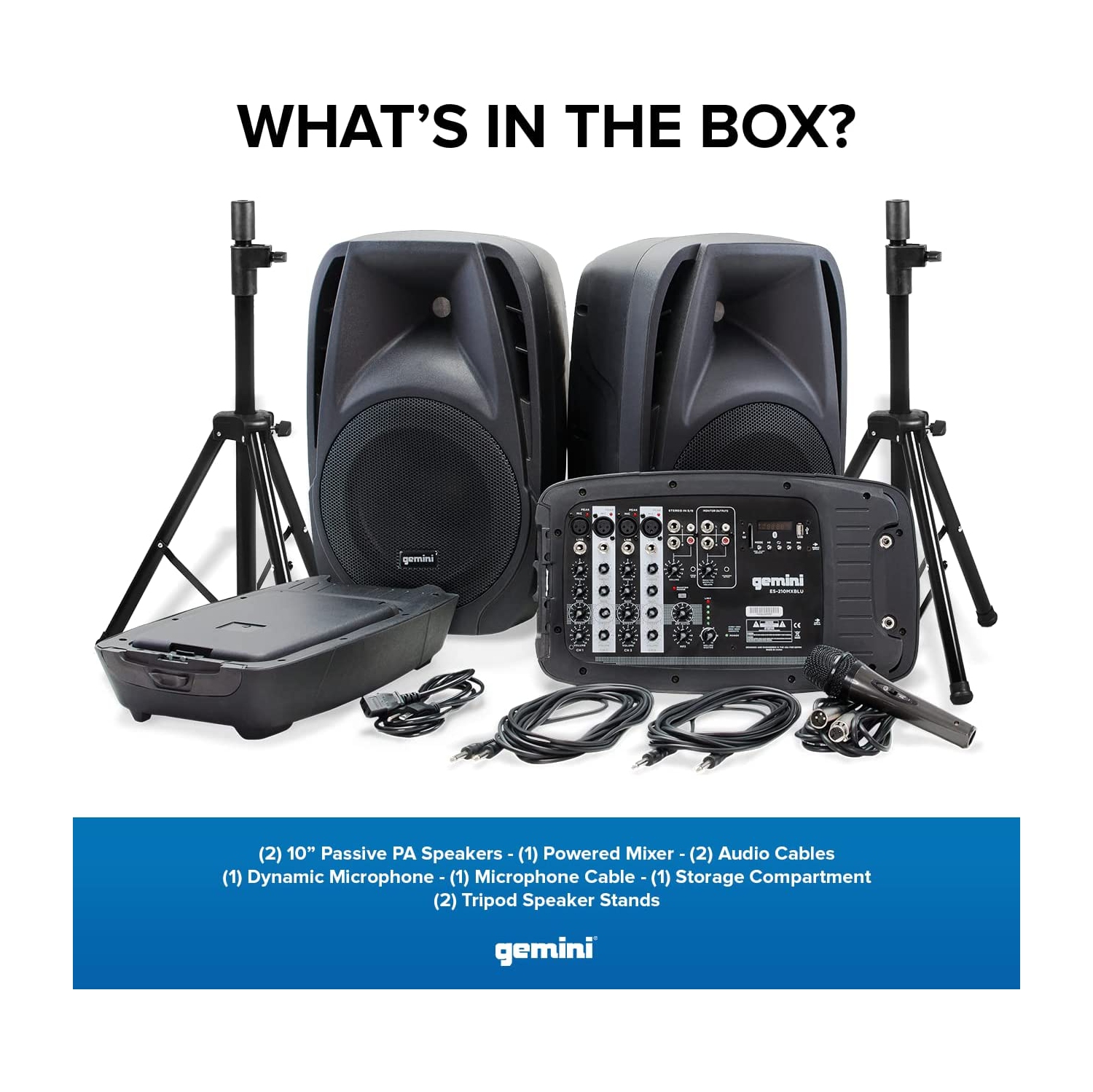 Gemini ES210MXBLUST Portable PA System