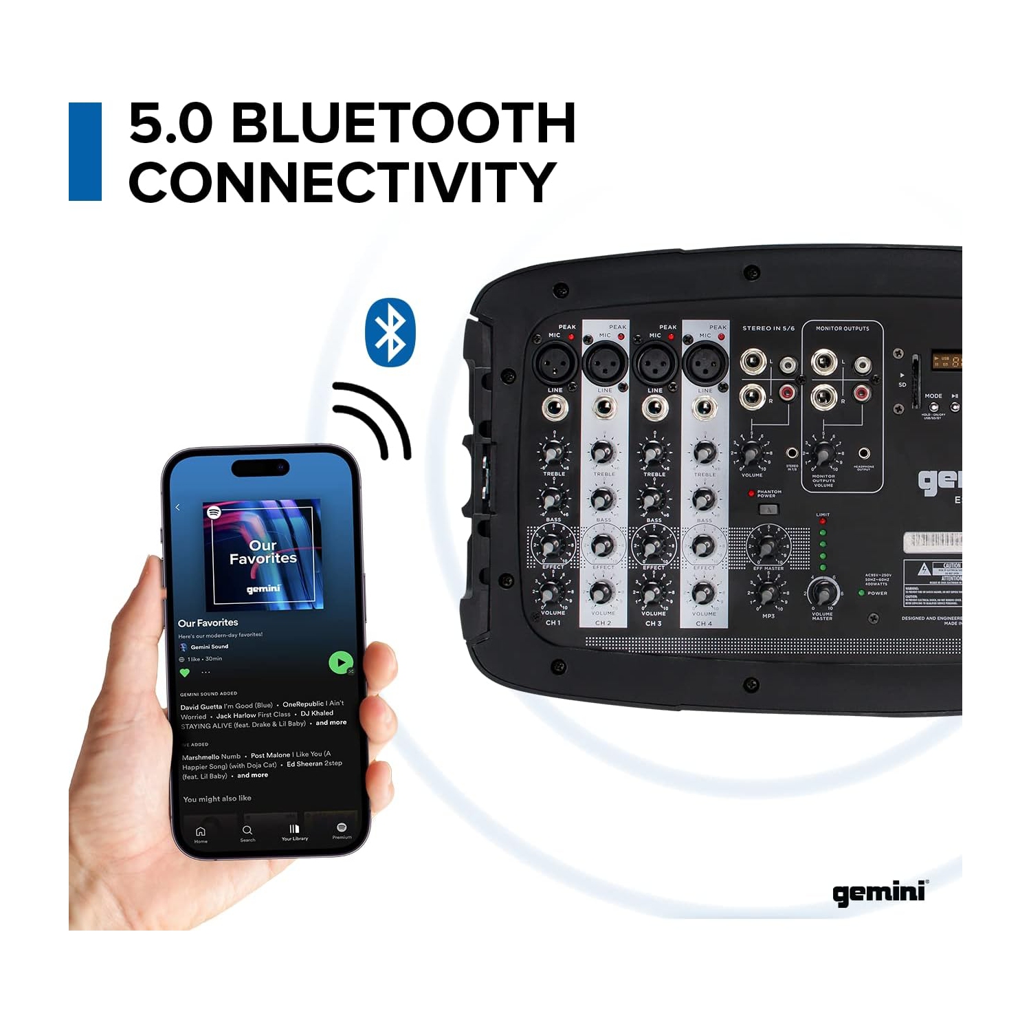 Gemini ES210MXBLUST Portable PA System