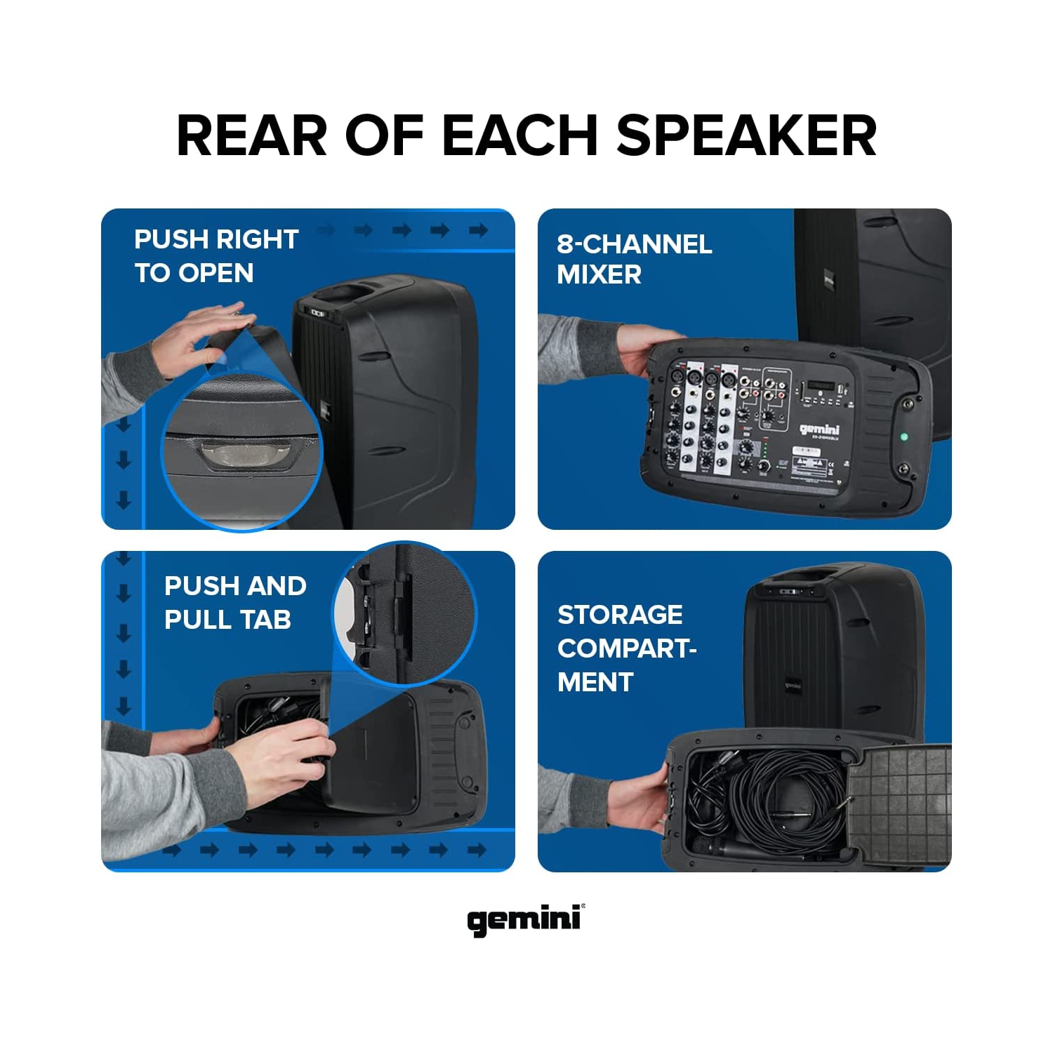 Gemini ES210MXBLUST Portable PA System
