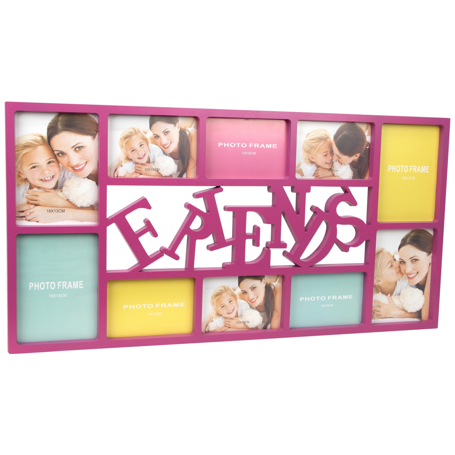 Cadre photo rectangulaire à collage mural « Friends » - 28,75 po - Rose