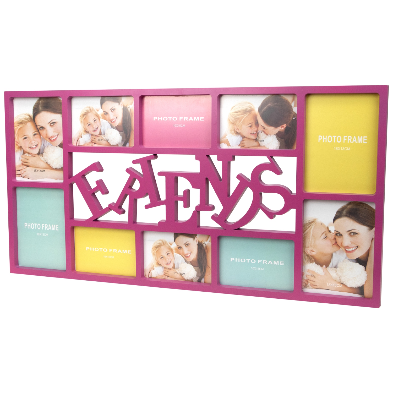 Cadre photo rectangulaire à collage mural « Friends » - 28,75 po - Rose