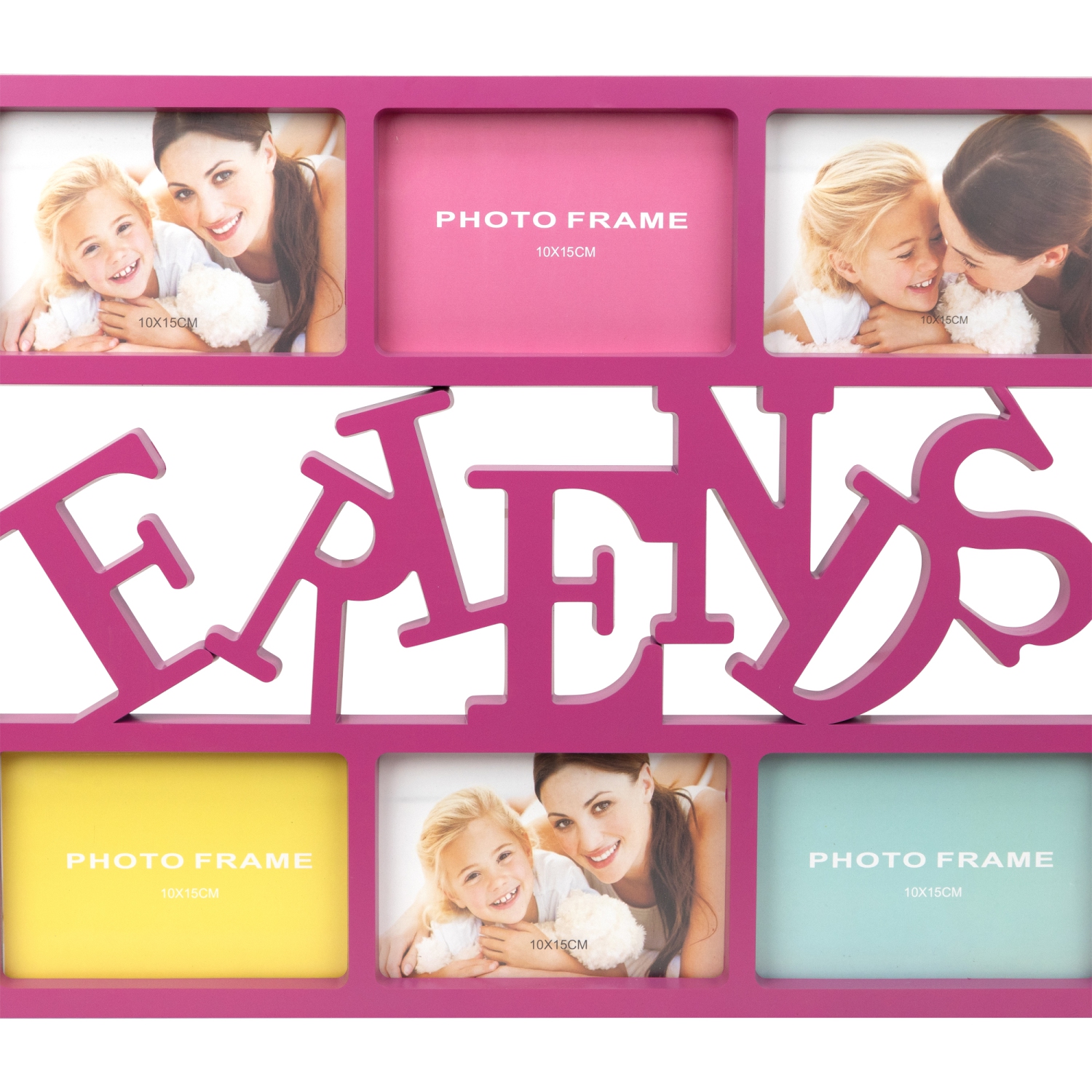 Cadre photo rectangulaire à collage mural « Friends » - 28,75 po - Rose