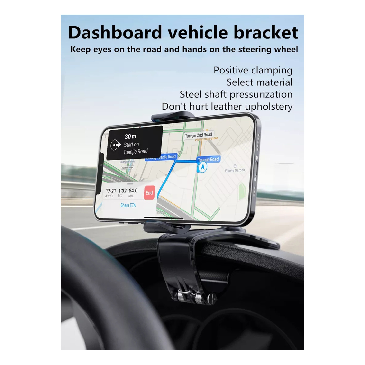 navor 360° Rotatable Car Phone Mount Holder for Vent Windshield Dashboard for Smartphones Compatible with iPhone 13/12/11/X/Xs Max/Xs/XR/8,