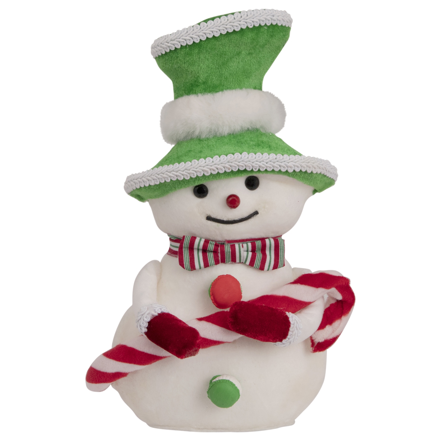 Bonhomme de neige de 10 po avec figurine de Noël canne de Noël