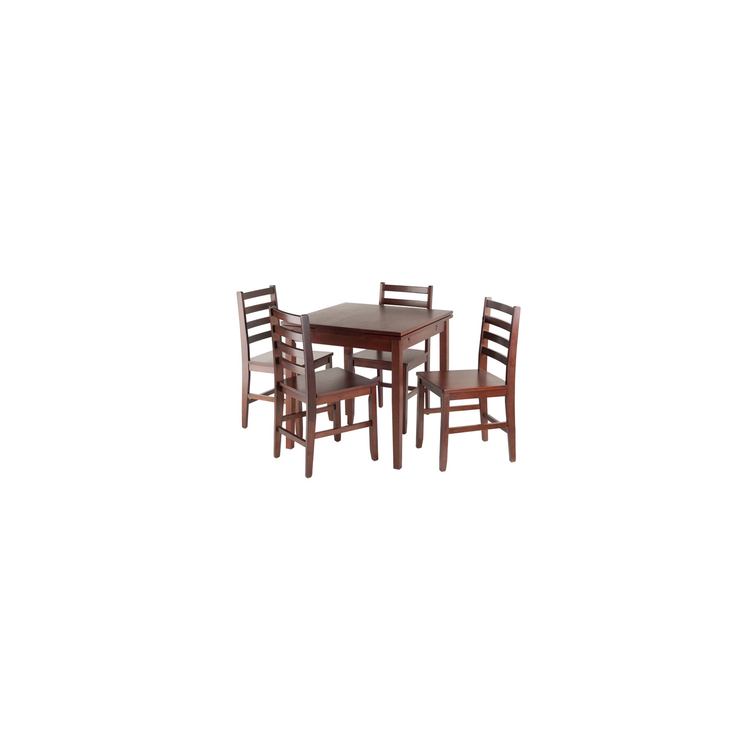 Pulman 5-Pc Extendable Table with Ladder-back Chairs, Walnut
