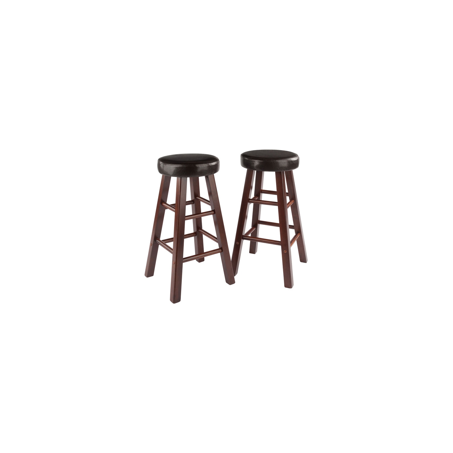 Harrington 3-Pc Drop Leaf High Table with Cushion Seat Counter Stools, Walnut and Espresso