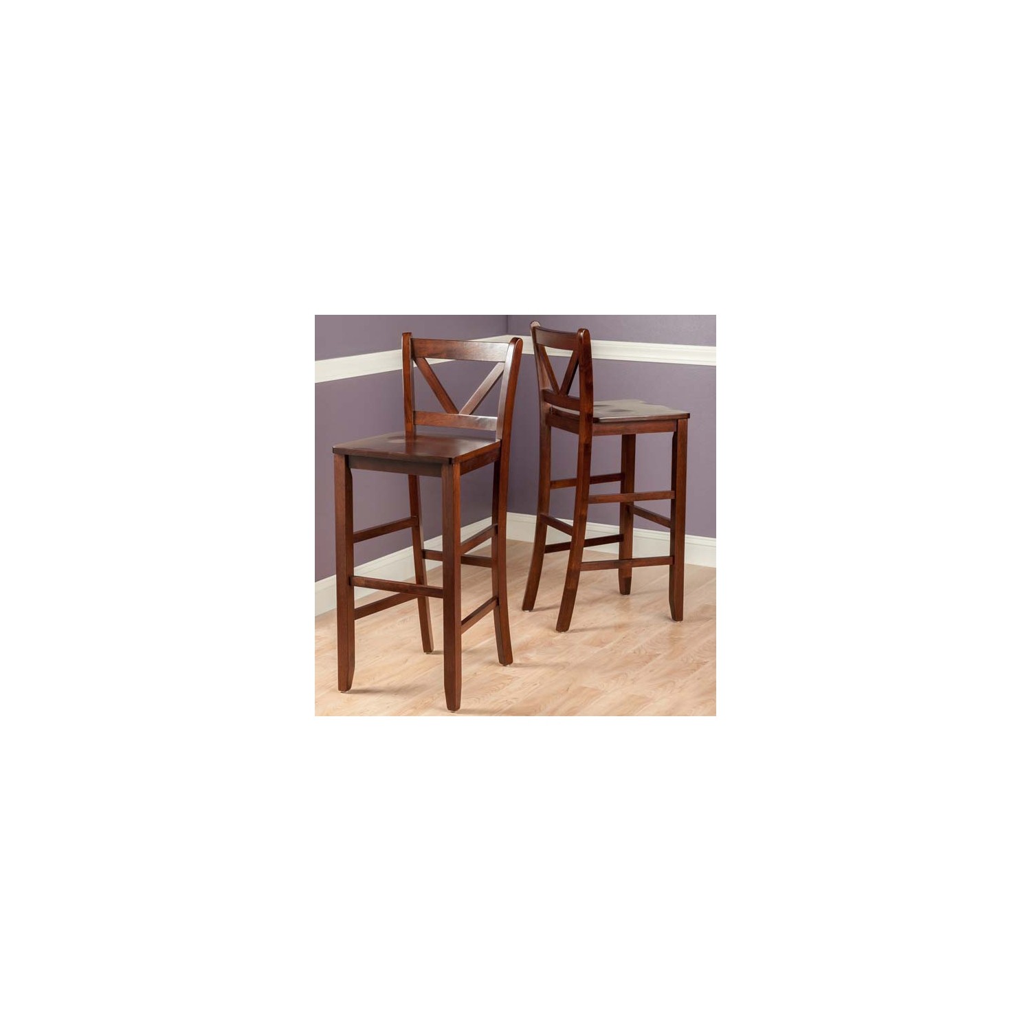 Parkland 3-Pc High Table with V-Back Bar Stools, Walnut