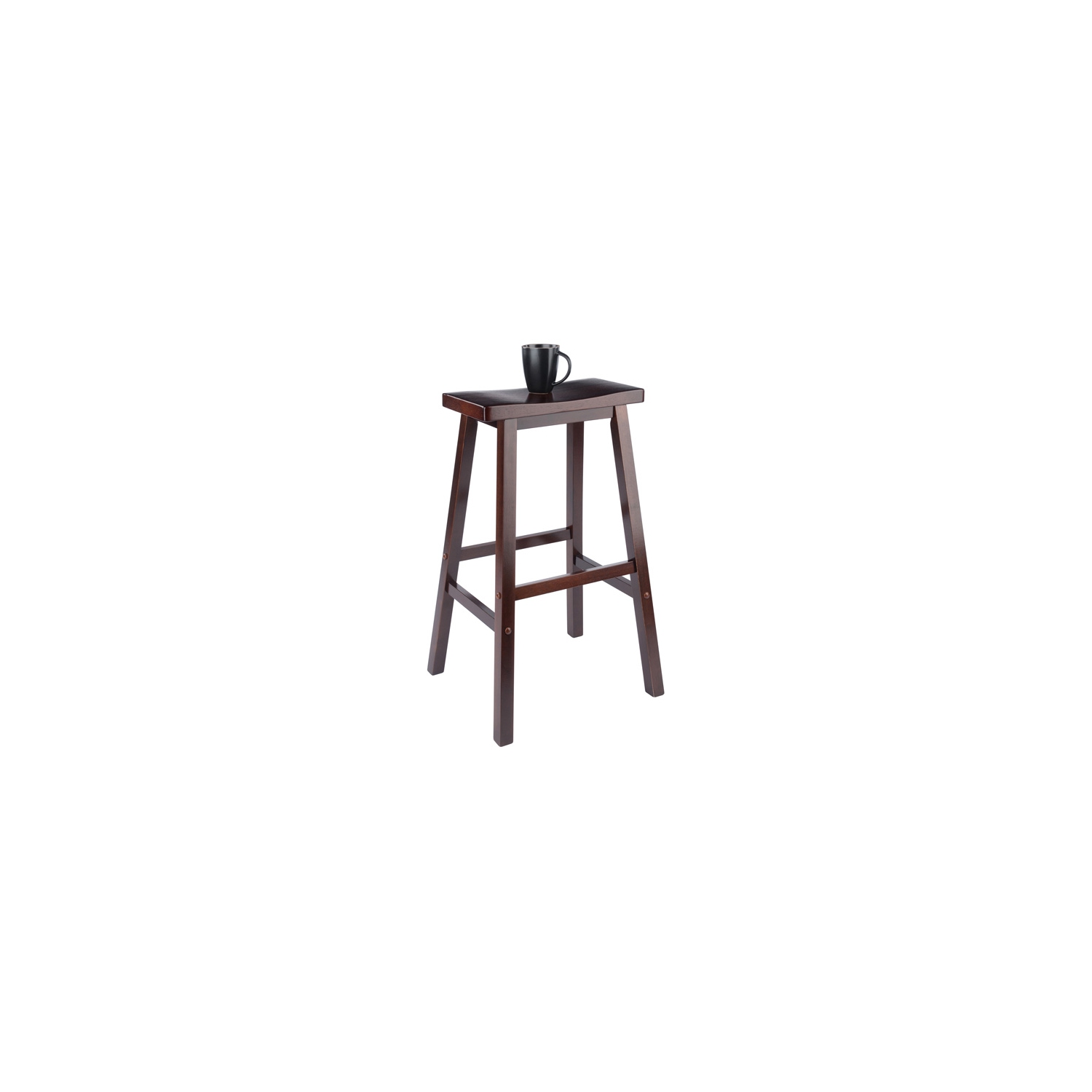 Parkland – Table haute 3 pièces avec tabourets de bar à siège selle, noyer