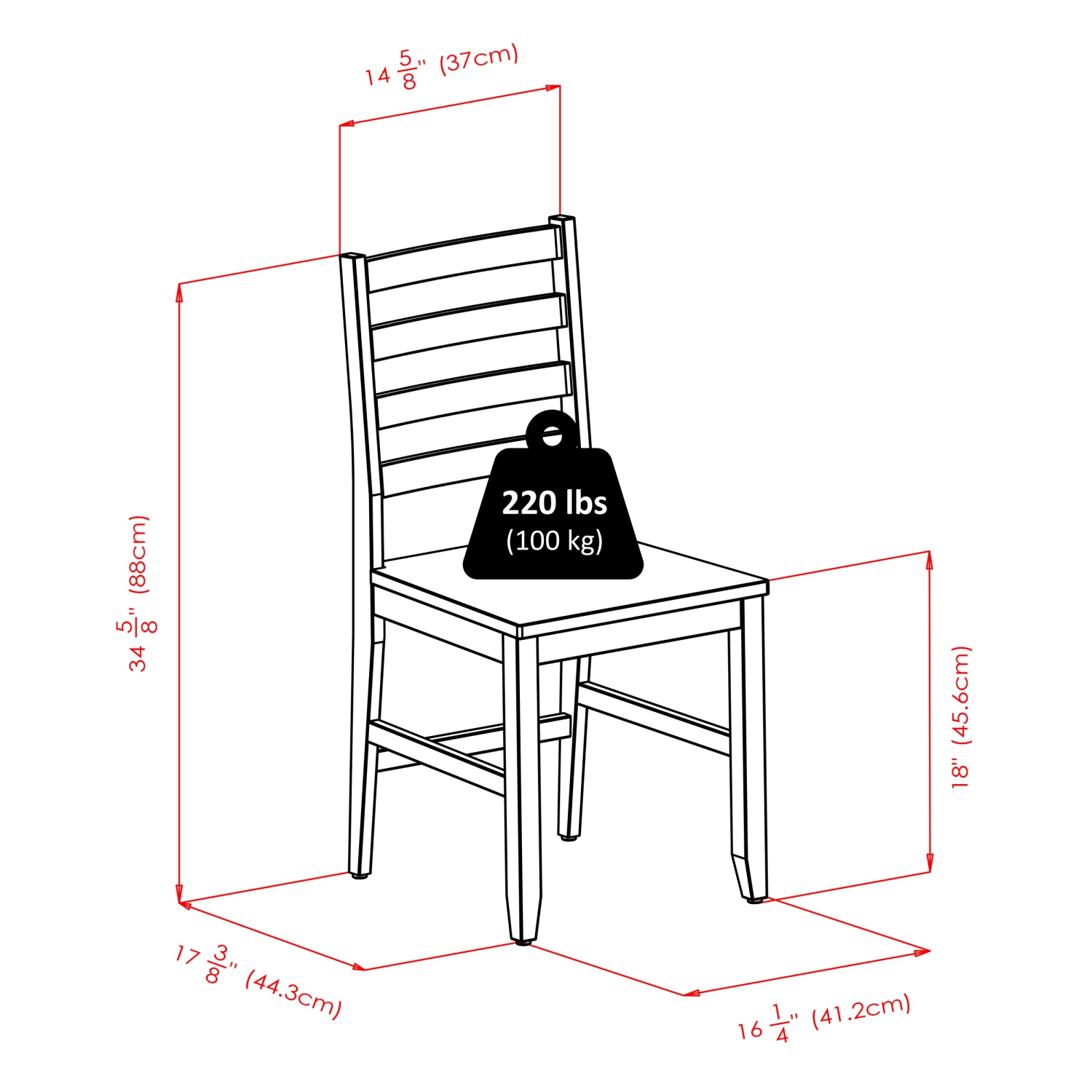 Taylor 3-Pc Drop Leaf Table with Ladder-back Chairs, Walnut