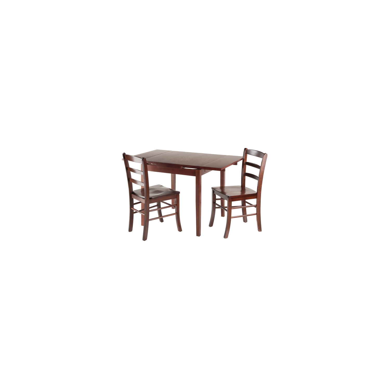 Pulman 3-Pc Dining Table with Ladder-back Chairs, Walnut