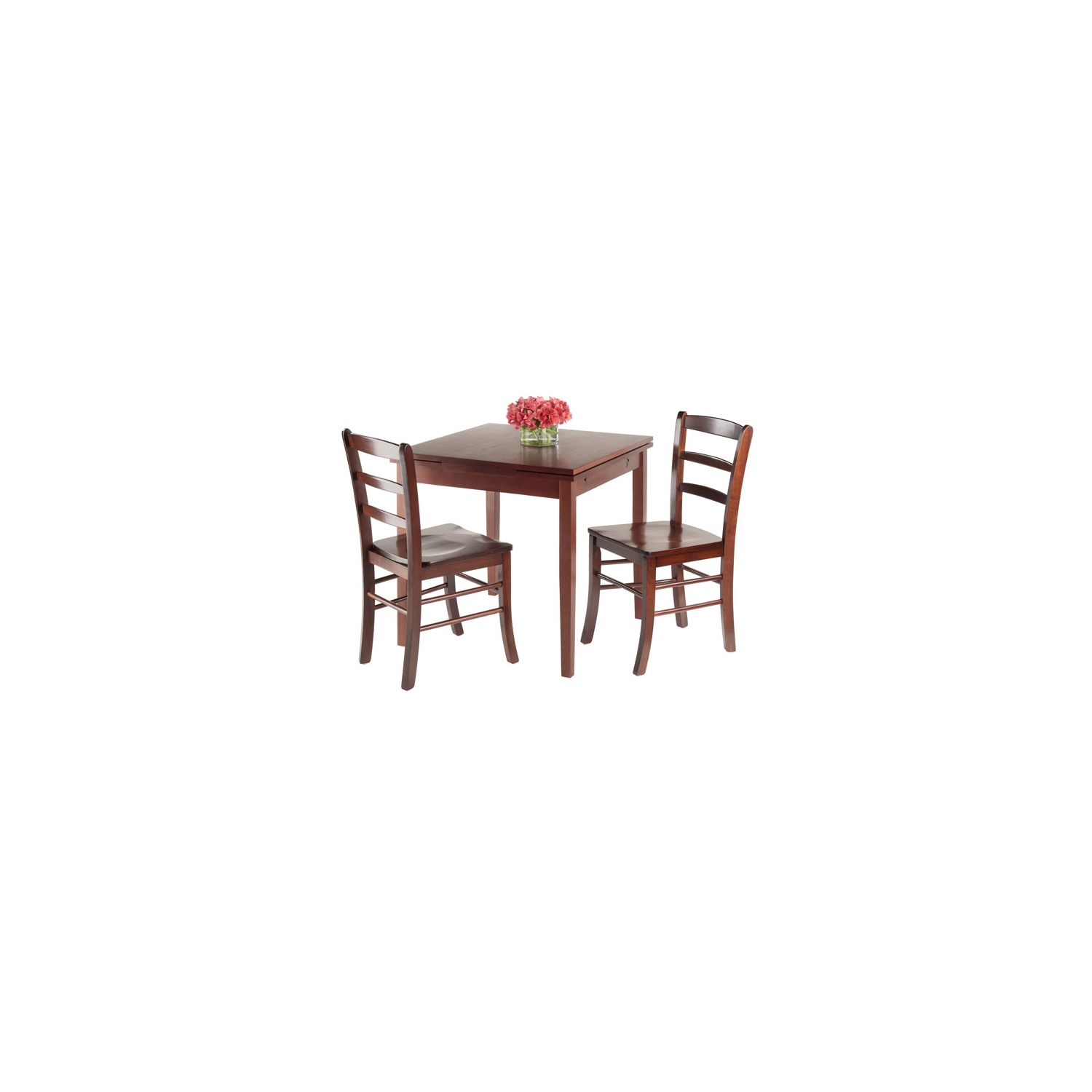 Pulman 3-Pc Dining Table with Ladder-back Chairs, Walnut