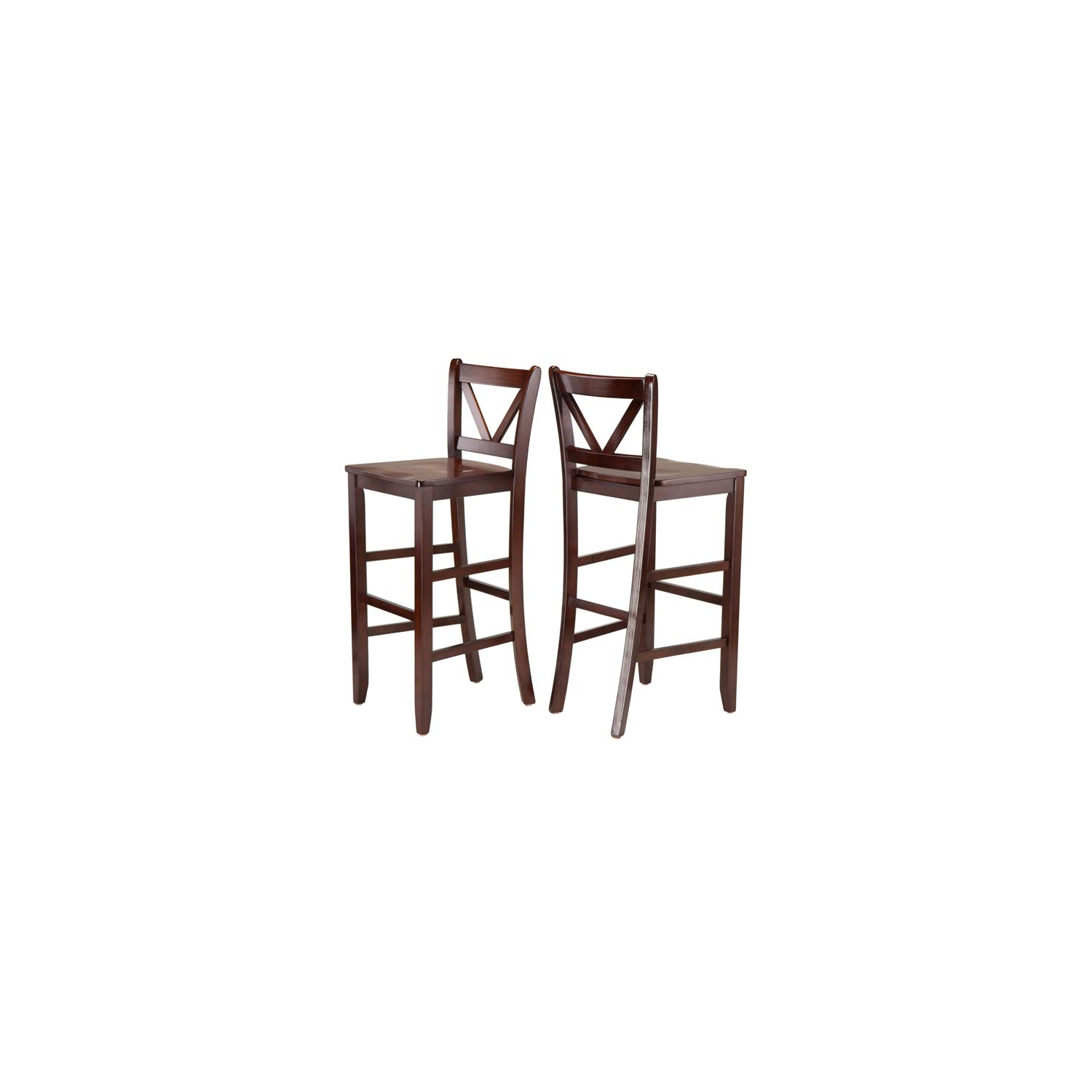 Inglewood 3-Pc High Table with V-Back Bar Stools, Walnut