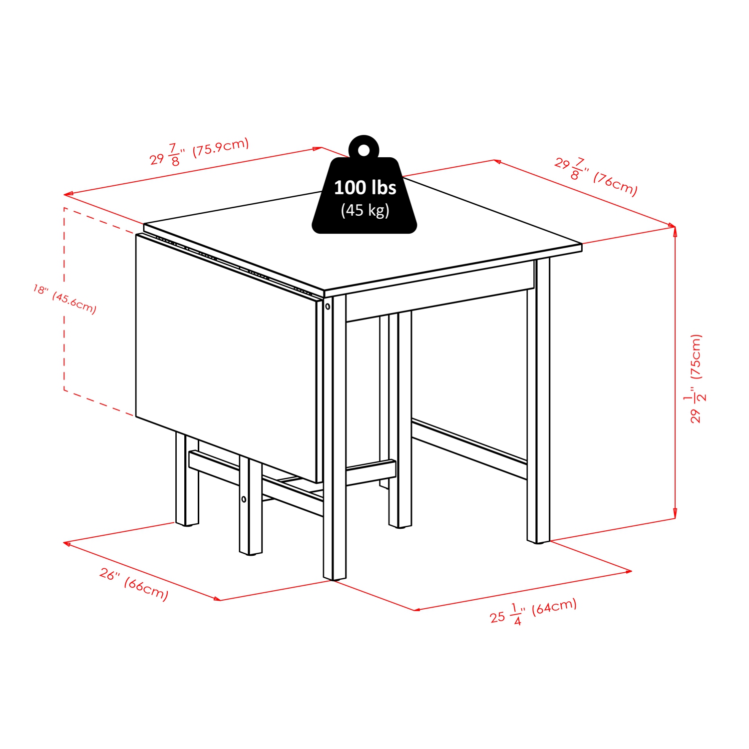 Table de salle à manger 5 pièces Lynden avec chaises à dossier à traverses, noyer