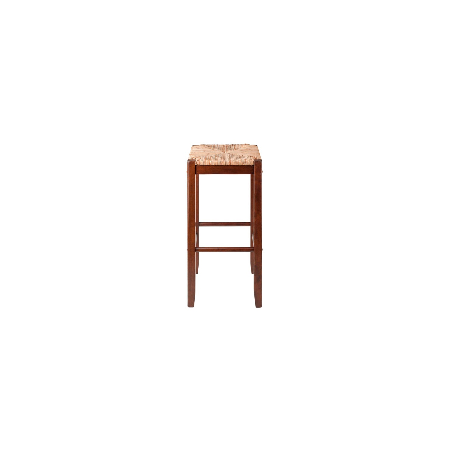 Harrington 3-Pc Drop Leaf High Table with Rush Seat Bar Stools, Walnut