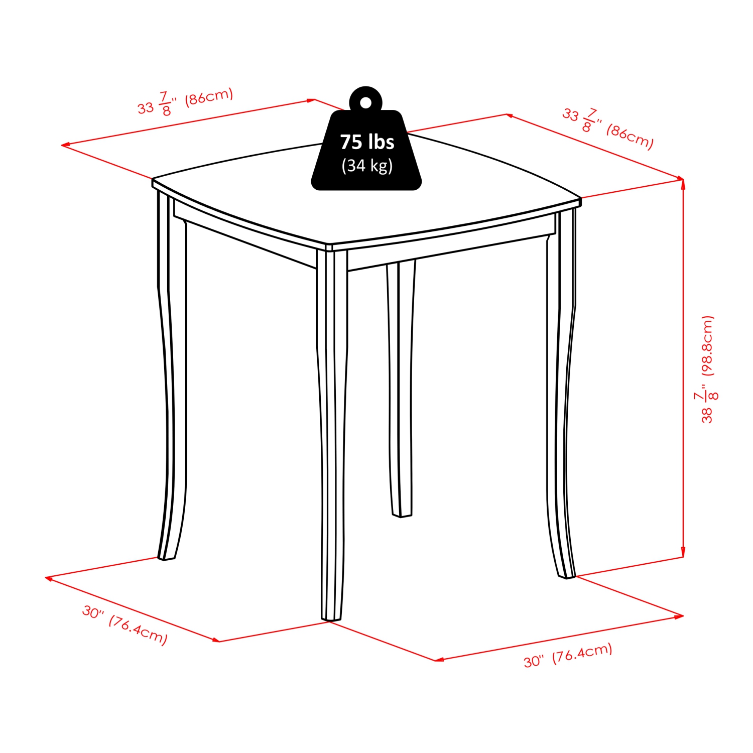 Inglewood 3-Pc High Table with Cushioned Saddle Seat Bar Stools, Walnut and Black