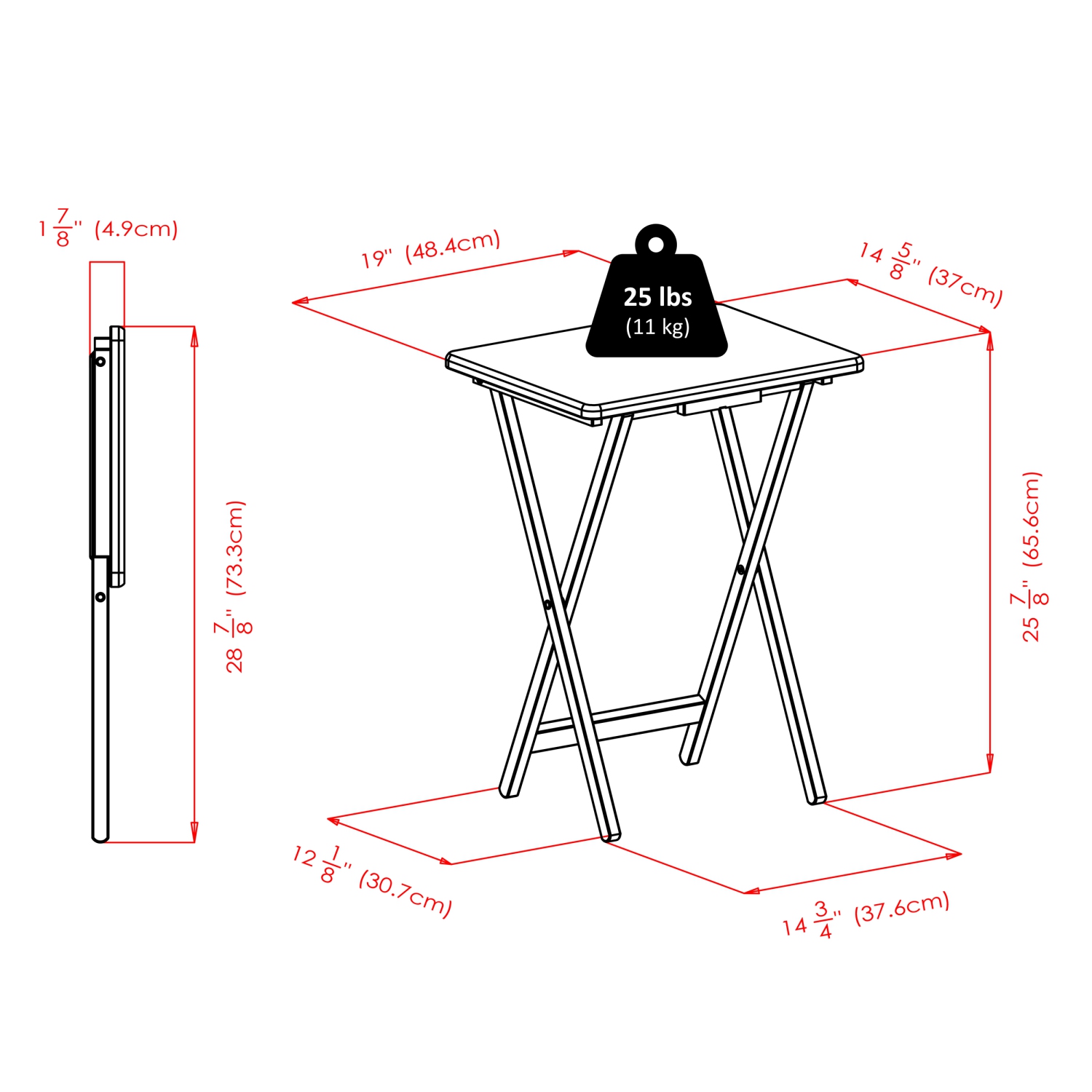 Alex 4-Pc Snack Table Set, Walnut