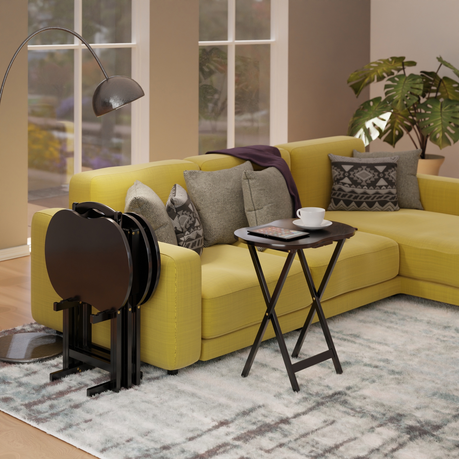 Skippy 5-Pc Snack Table Set, Peanut Top, Espresso