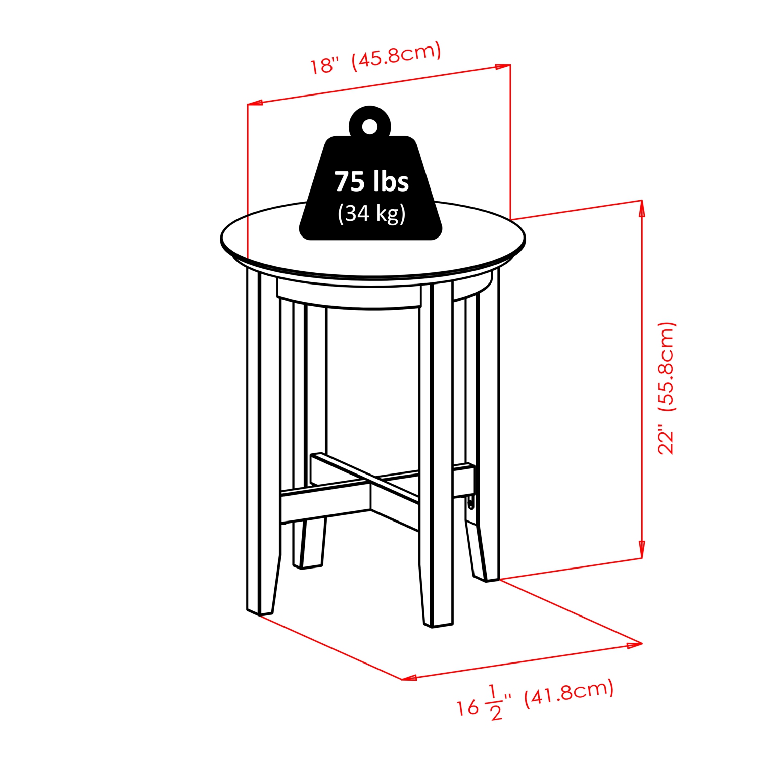 Table d’appoint ronde Toby, espresso