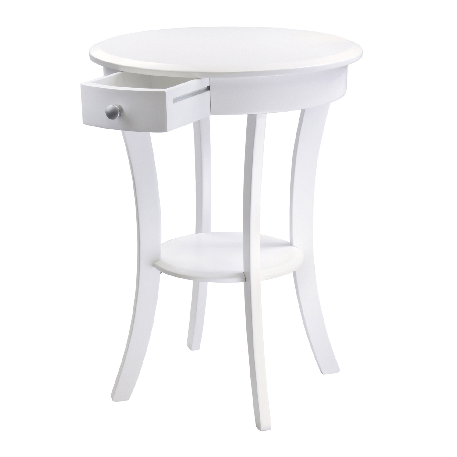 Sasha Round Accent Table, White