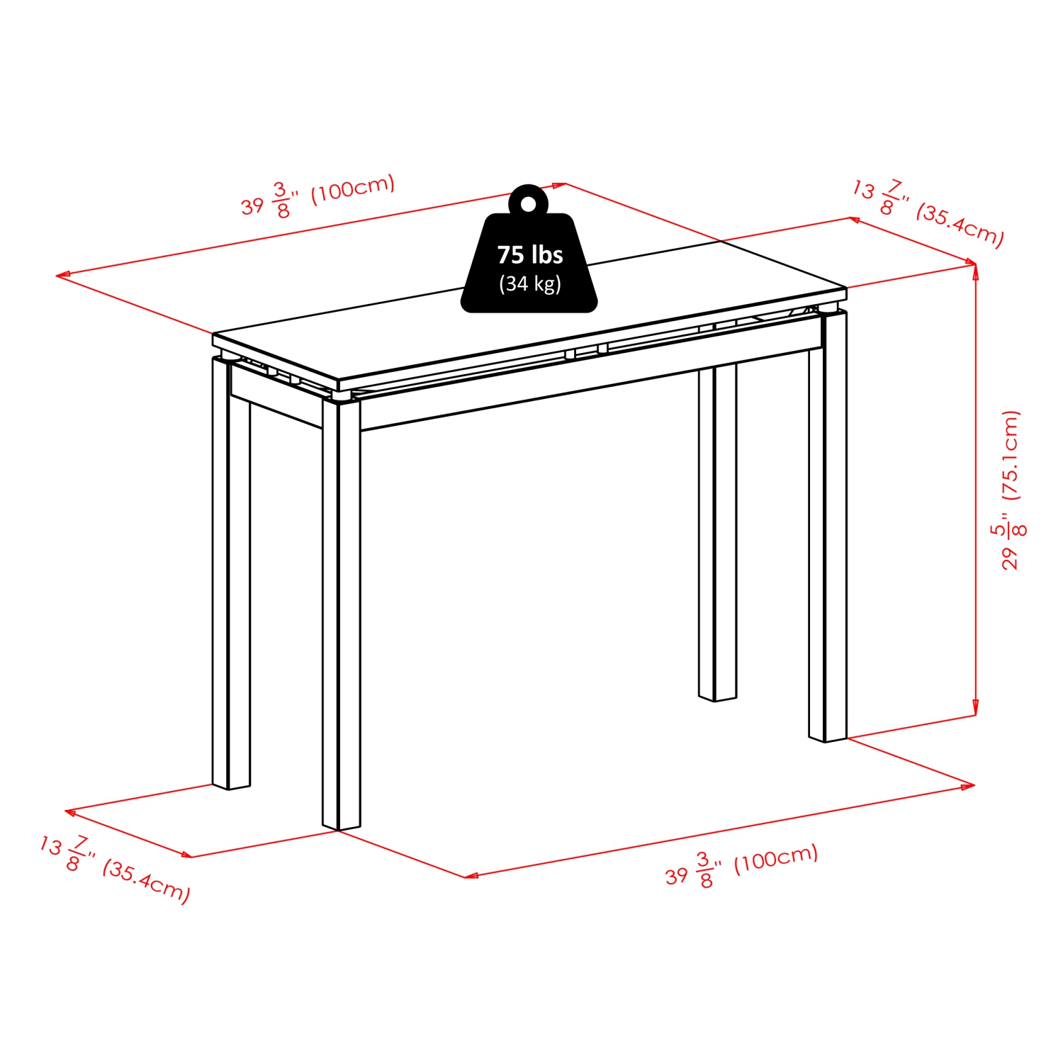 Table console Linea, espresso