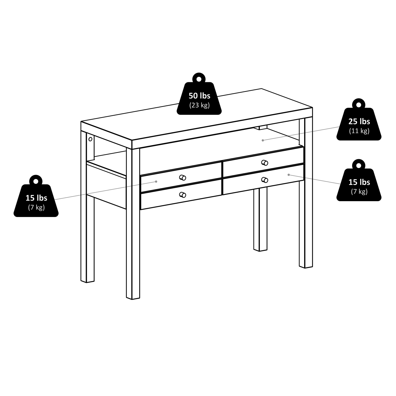 Table console Copenhagen, espresso