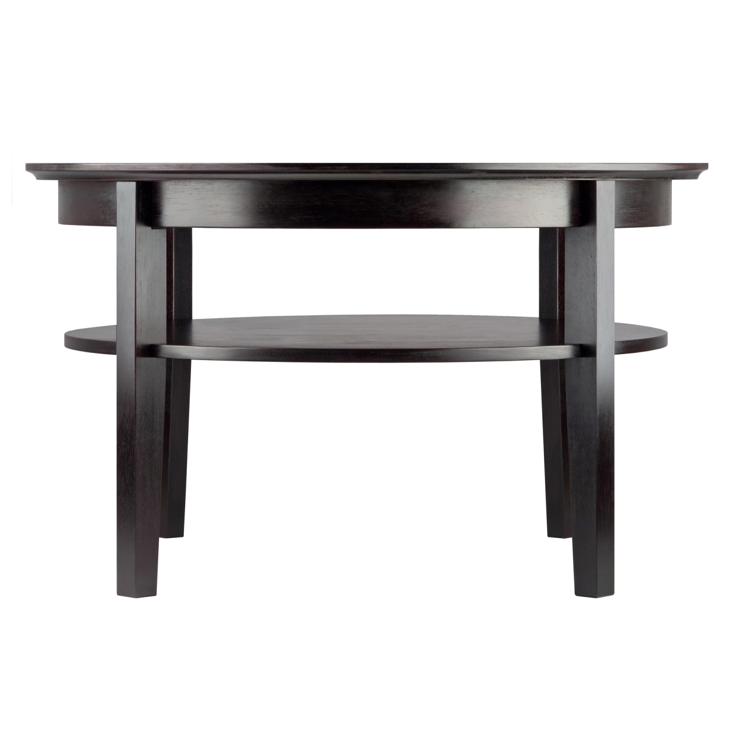 Table basse ronde Amelia avec plateau coulissant, espresso