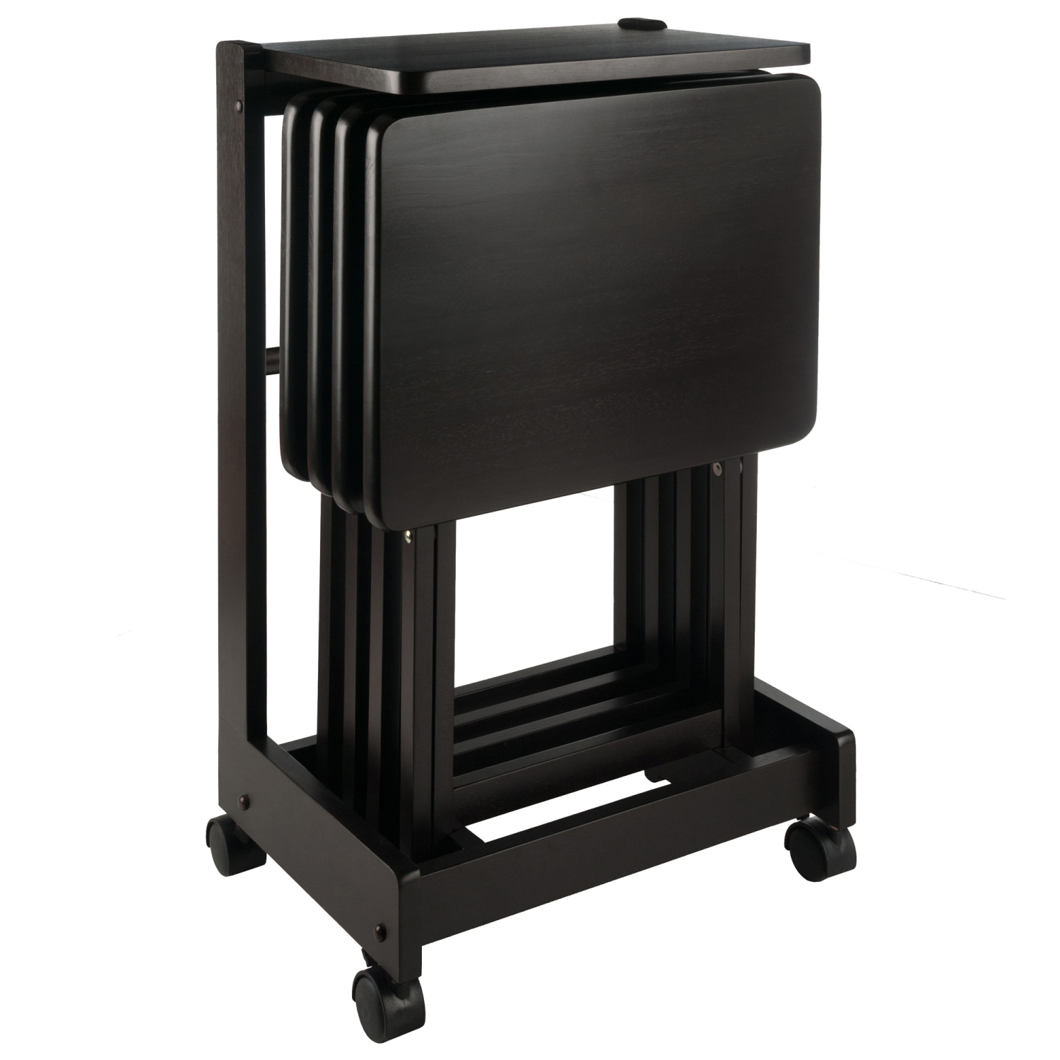 Brienda 5-Pc Snack Table Set, Flip Top, Coffee