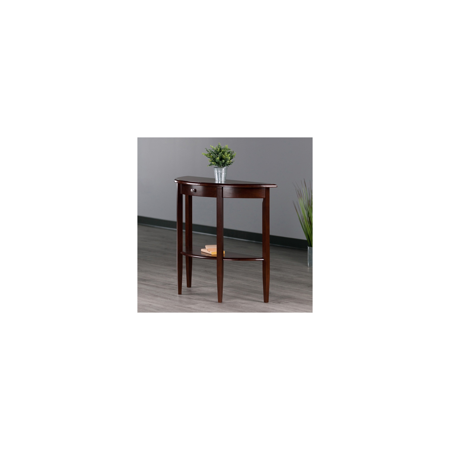 Concord Half Moon Console Table, Walnut