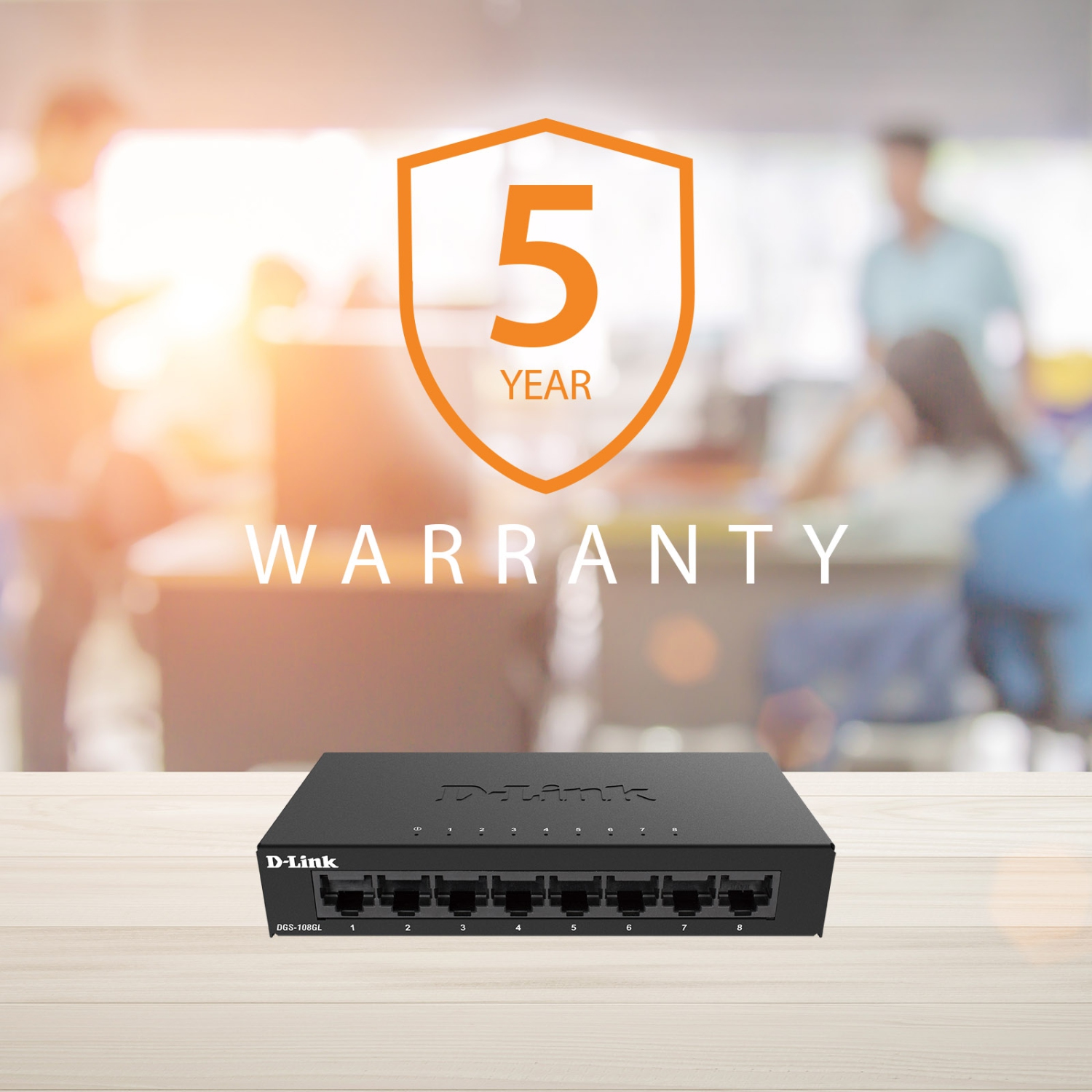 Commutateur de bureau non géré en métal Gigabit à 8 ports de D-Link - DGS-108GL