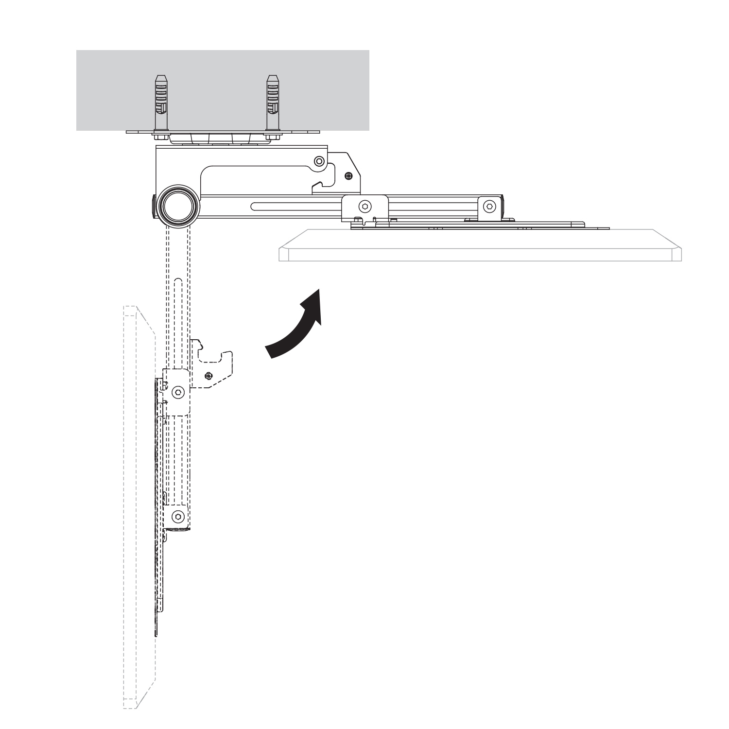Boost CM-1943 Manual Flip Down Swivel TV Ceiling Mount for 19" - 43" Screens
