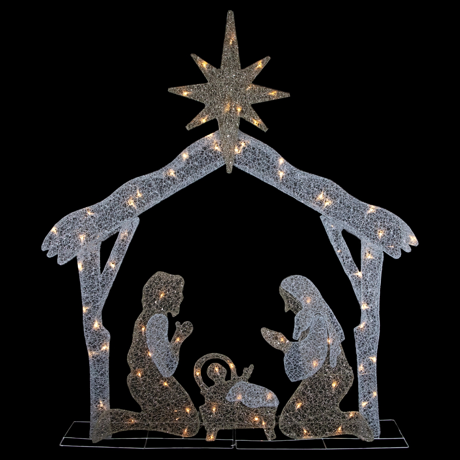 44" LED Lighted Holy Family Nativity Scene Outdoor Christmas Decoration