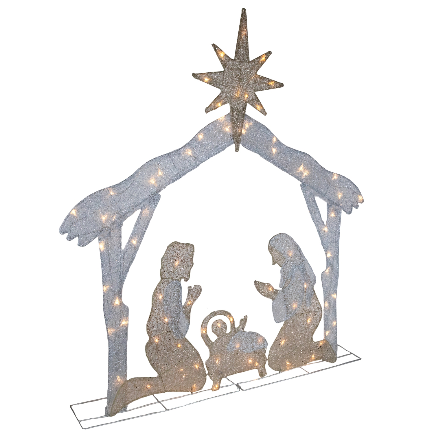 44" LED Lighted Holy Family Nativity Scene Outdoor Christmas Decoration