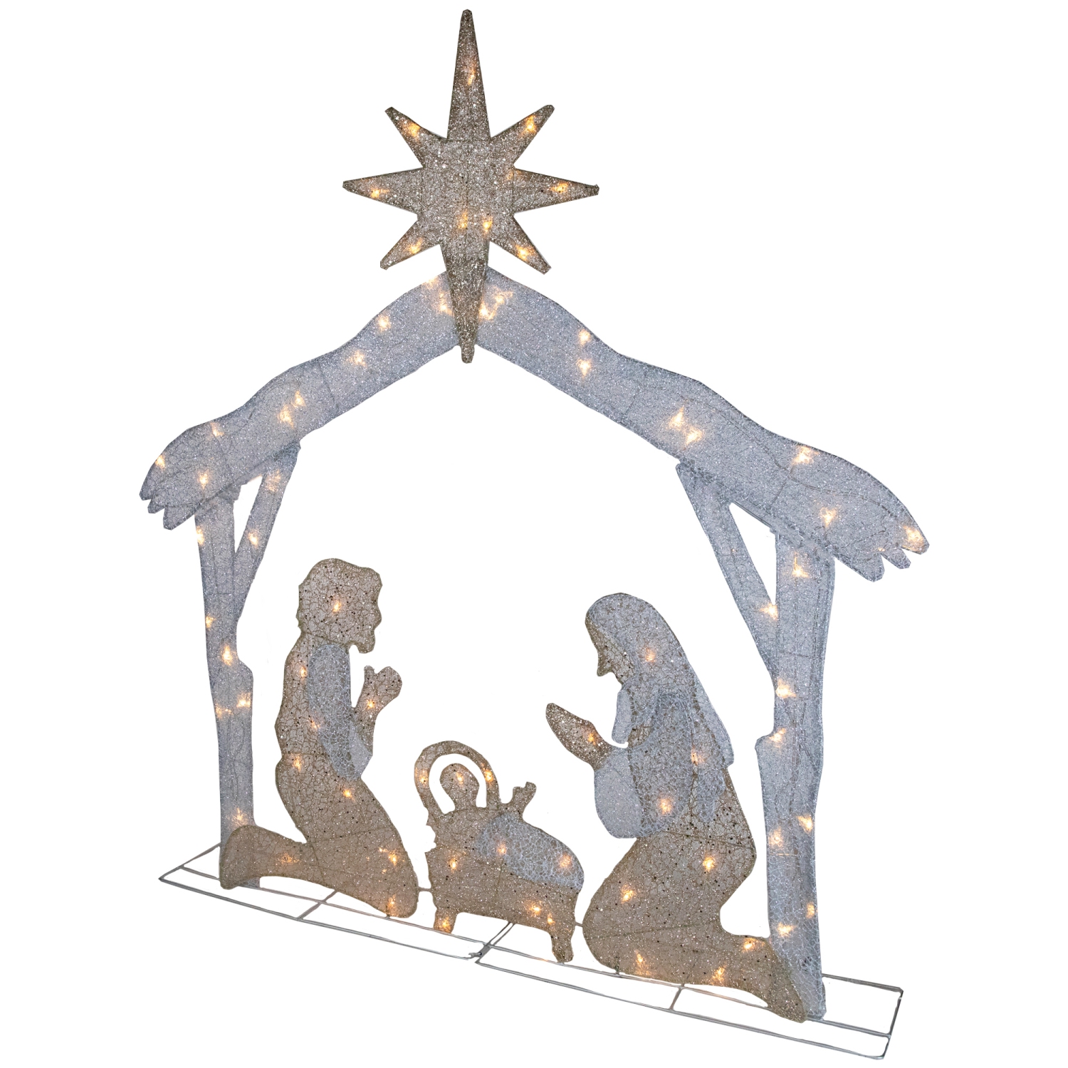 44" LED Lighted Holy Family Nativity Scene Outdoor Christmas Decoration