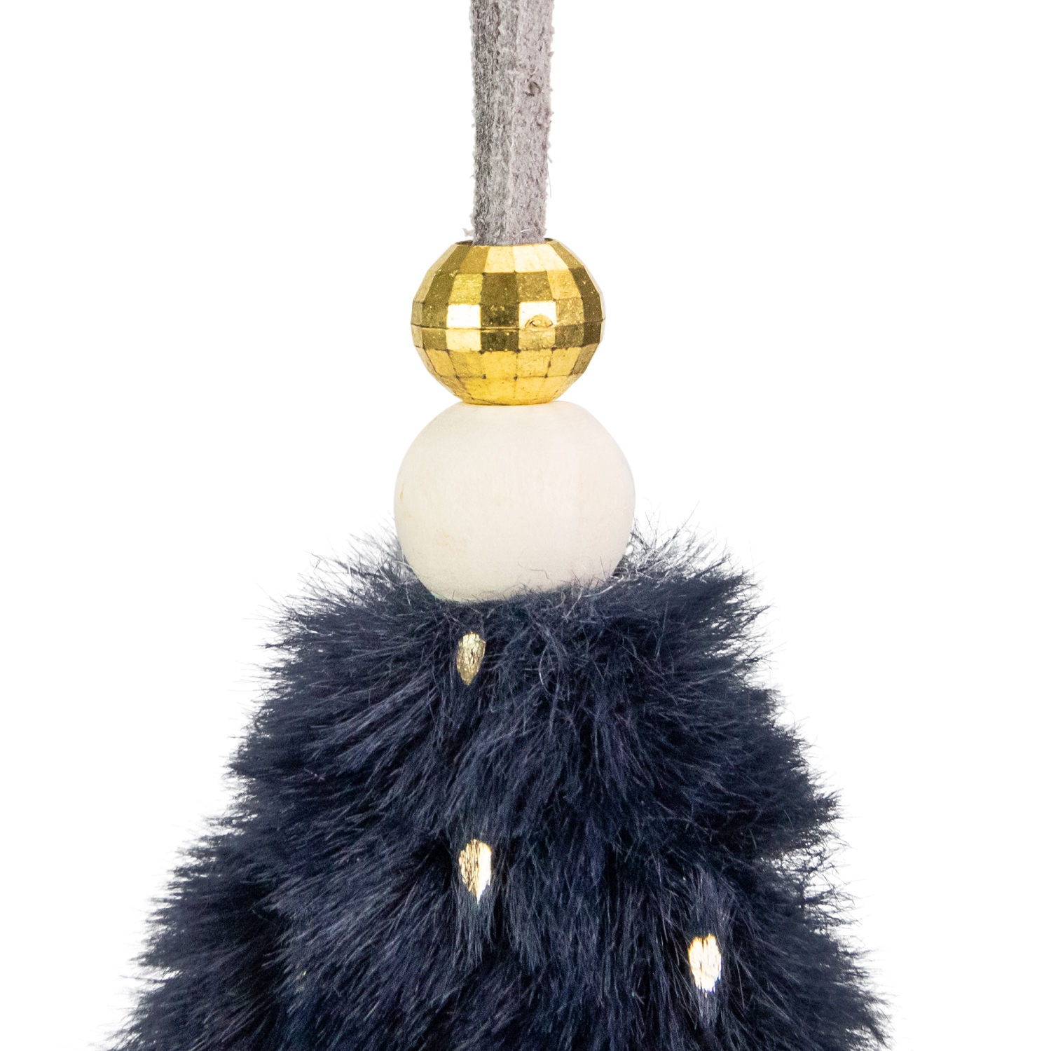 Décoration de Noël en peluche étoile bleue et dorée scintillante de 5 po