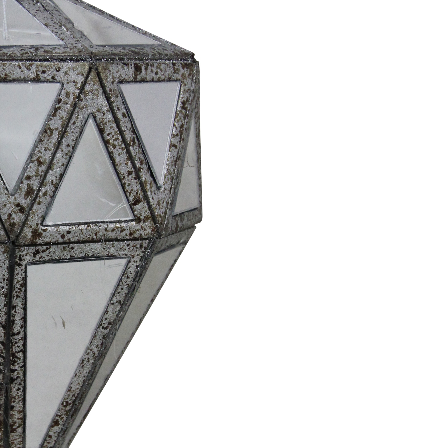 Décoration de Noël géométrique en miroir gris et transparent de 5.5 po