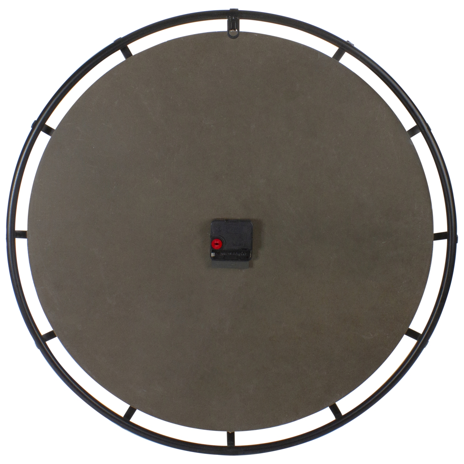 Horloge murale ronde rustique en métal et en bois - 23,5 po - Noir