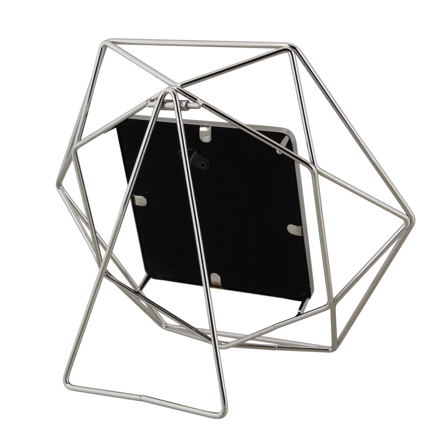 Cadre photo contemporain hexagonal - pour une photo de 4 x 4 po - 9,5 po - Argenté