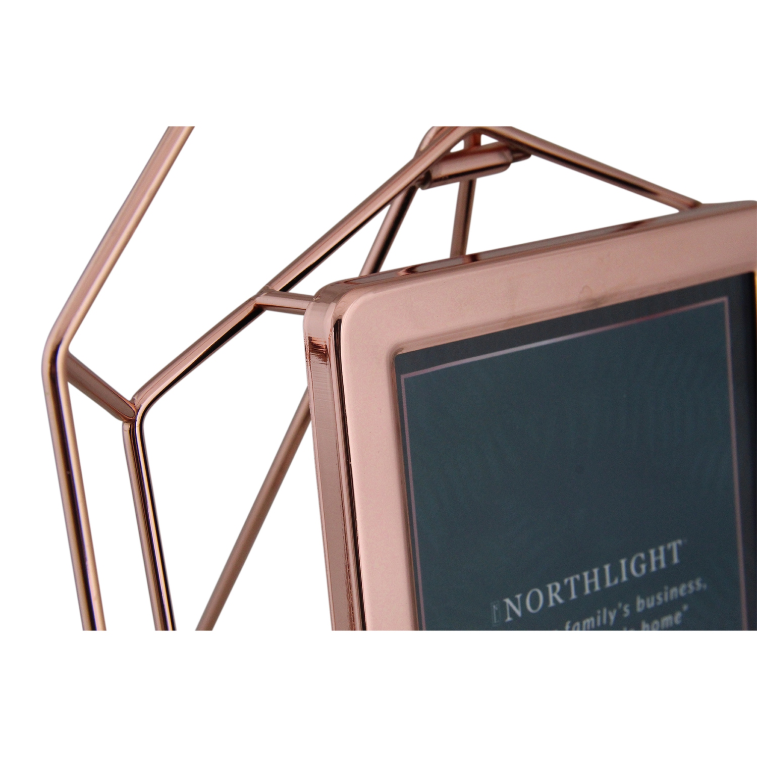 Contemporary Hexagonal Picture Frame - for a 4" x 6" Photo - Rose Gold