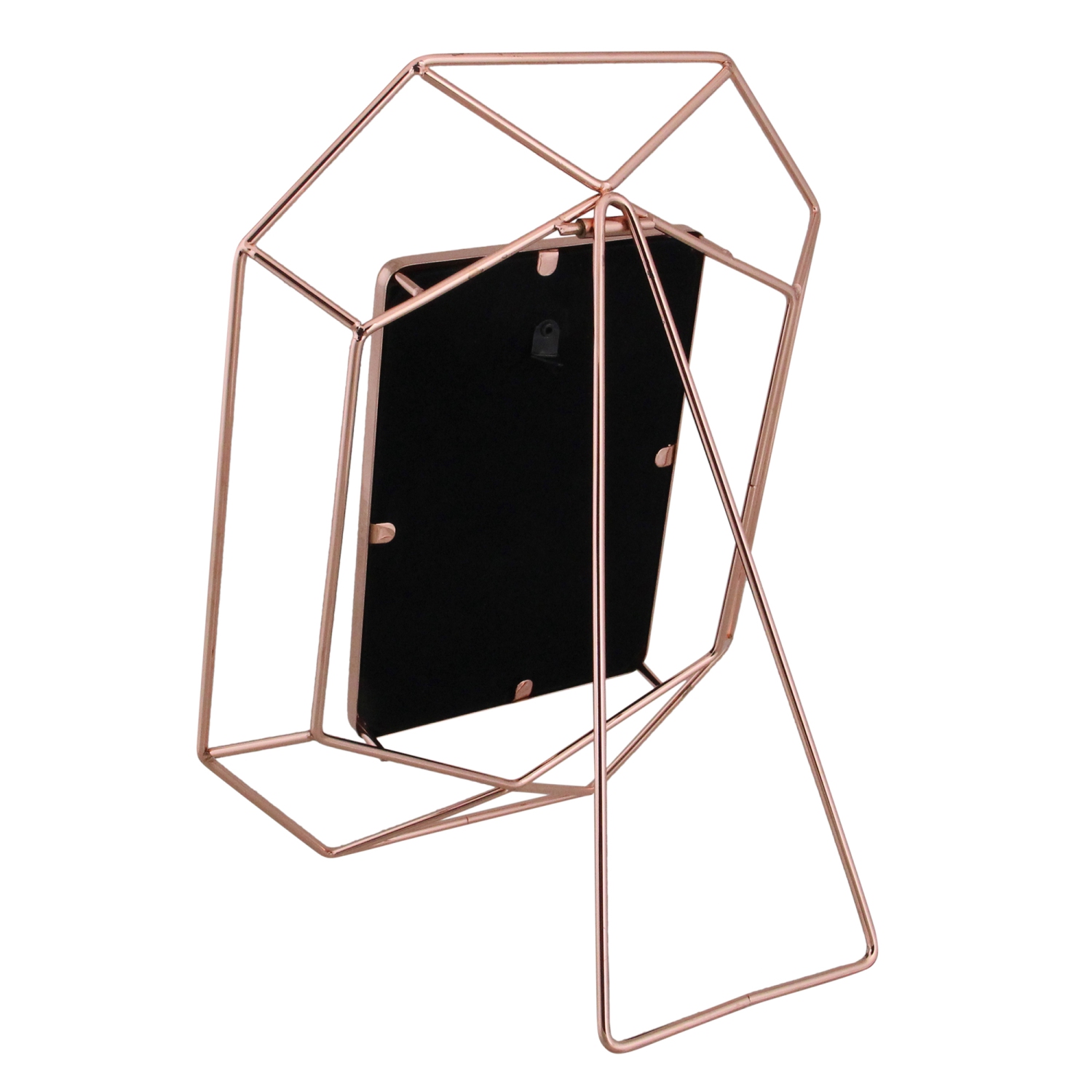 Contemporary Hexagonal Picture Frame - for a 4" x 6" Photo - Rose Gold