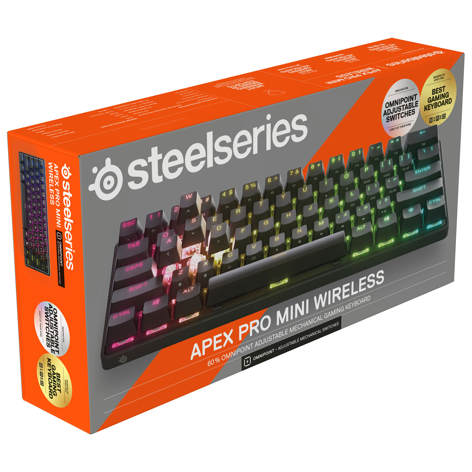 SteelSeries Apex Pro Mini Wireless Backlit Mechanical Ergonomic 