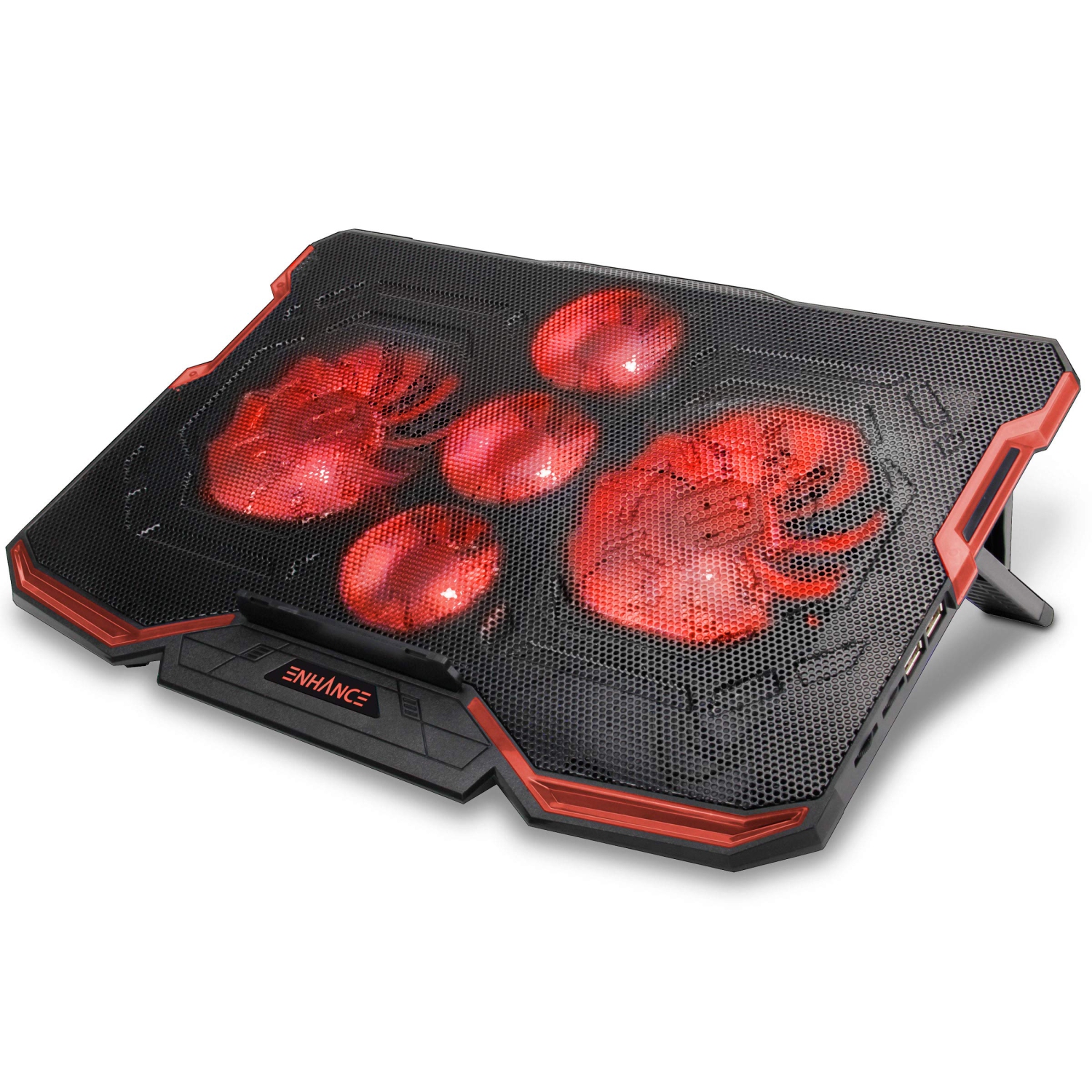 ENHANCE Cryogen Gaming Laptop Cooling Pad - Fits 17 in. Computer, PS4 - Adjustable Laptop Cooling Stand with 5 Quiet Cooler
