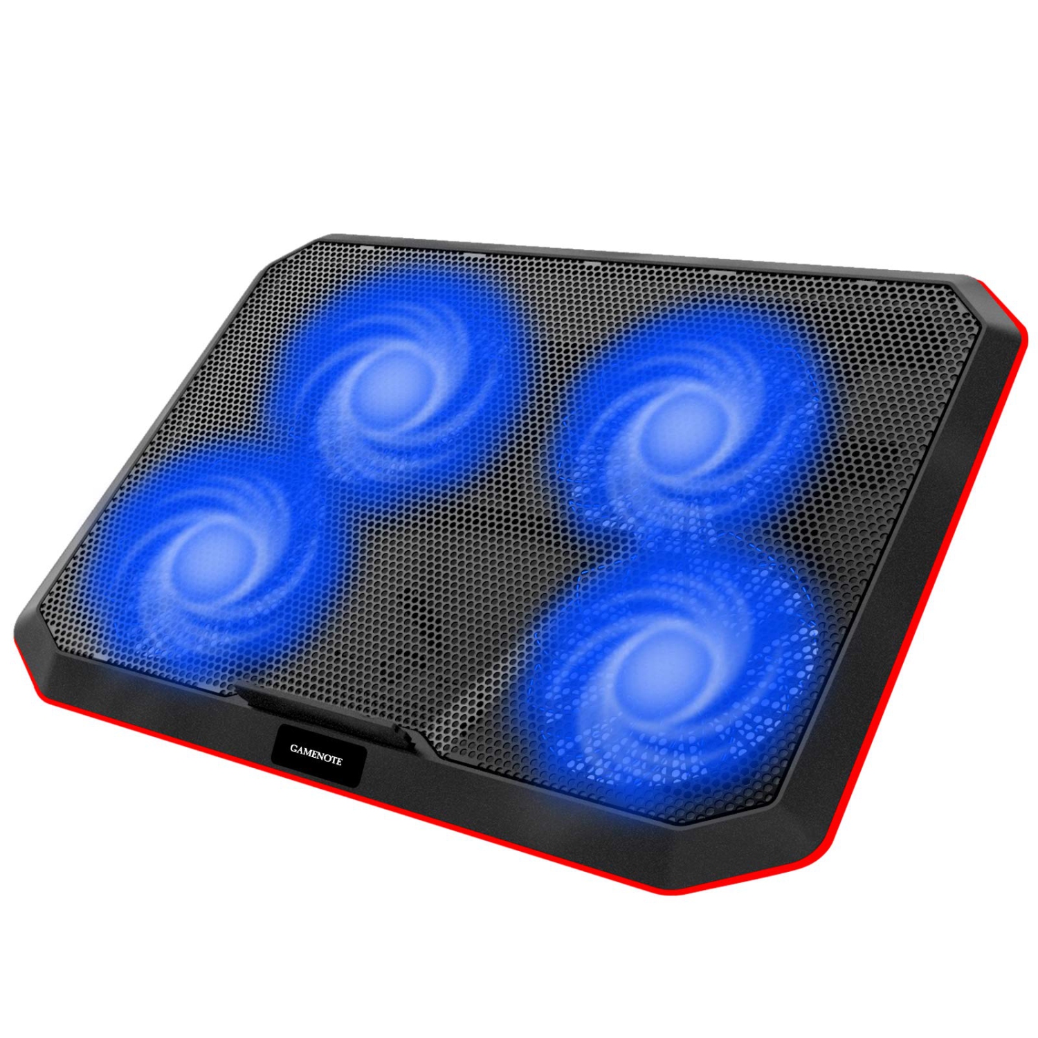 Gamenote Laptop Cooling Pad with 4 Fans for Up to 17 Inch Laptop, Cooler Pad with Blue LED Light, Dual 2 USB Ports and Adjus