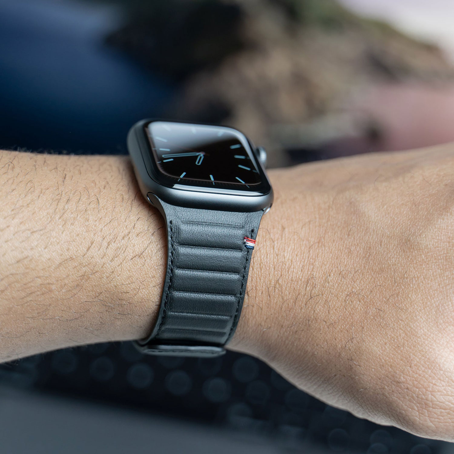 Bracelet en cuir de Decoded pour Apple Watch de 38 mm/40 mm/41 mm - Noir