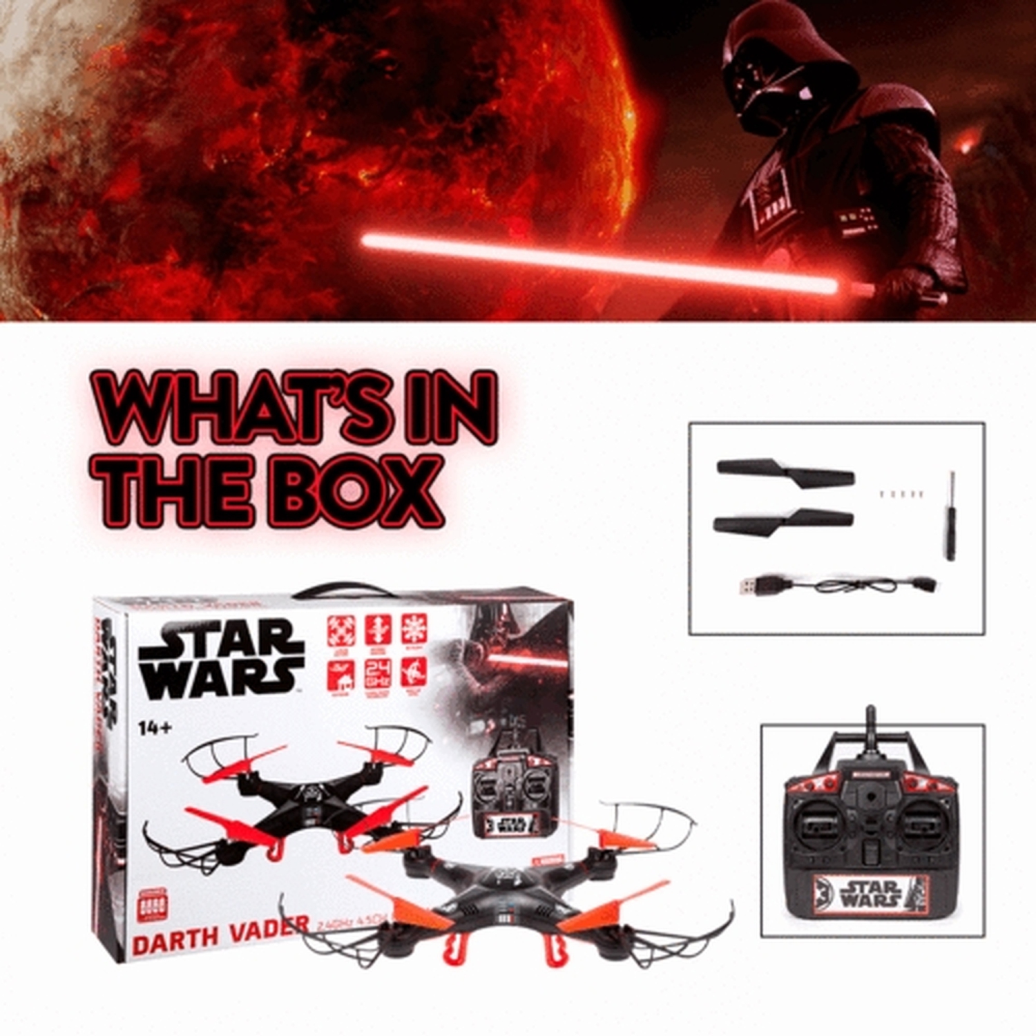 Star Wars Dark Vador 2.4GHz 4.5CH RC Quadcopter Drone