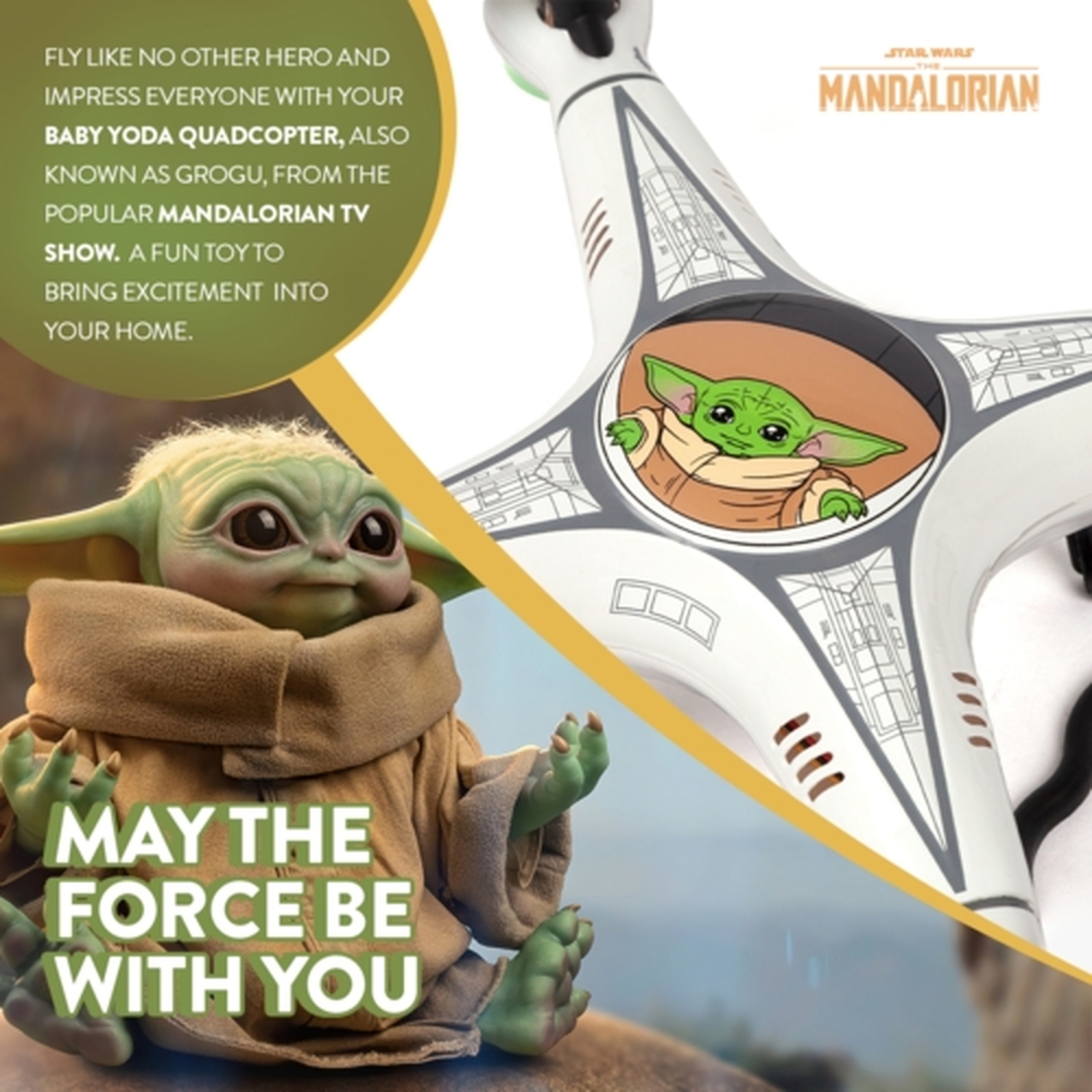 Star Wars The Mandalorian The Child, Grogu, Baby Yoda 2.4GHz 4.5CH RC Quadcopter Drone
