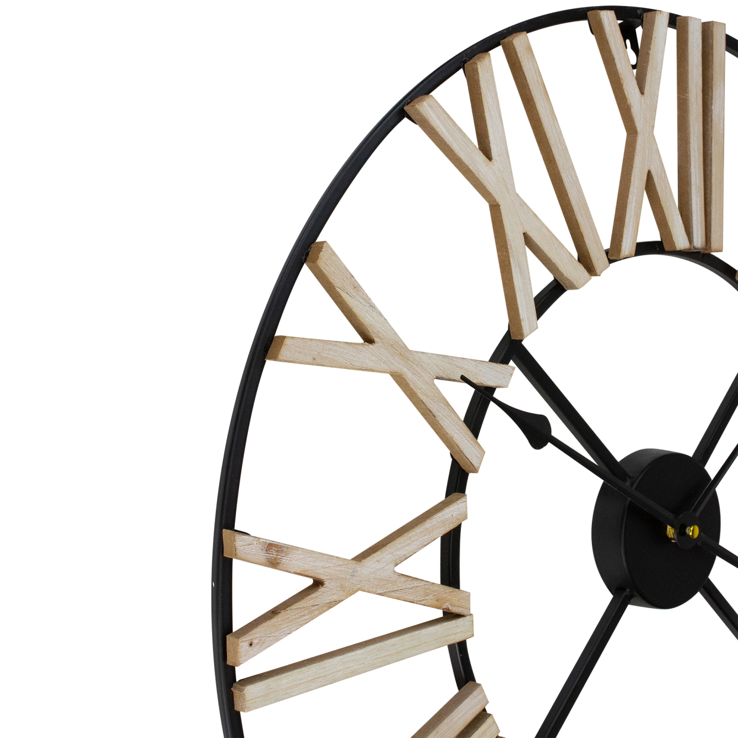 24" Roman Numeral Battery Operated Round Wall Clock with Metal Frame